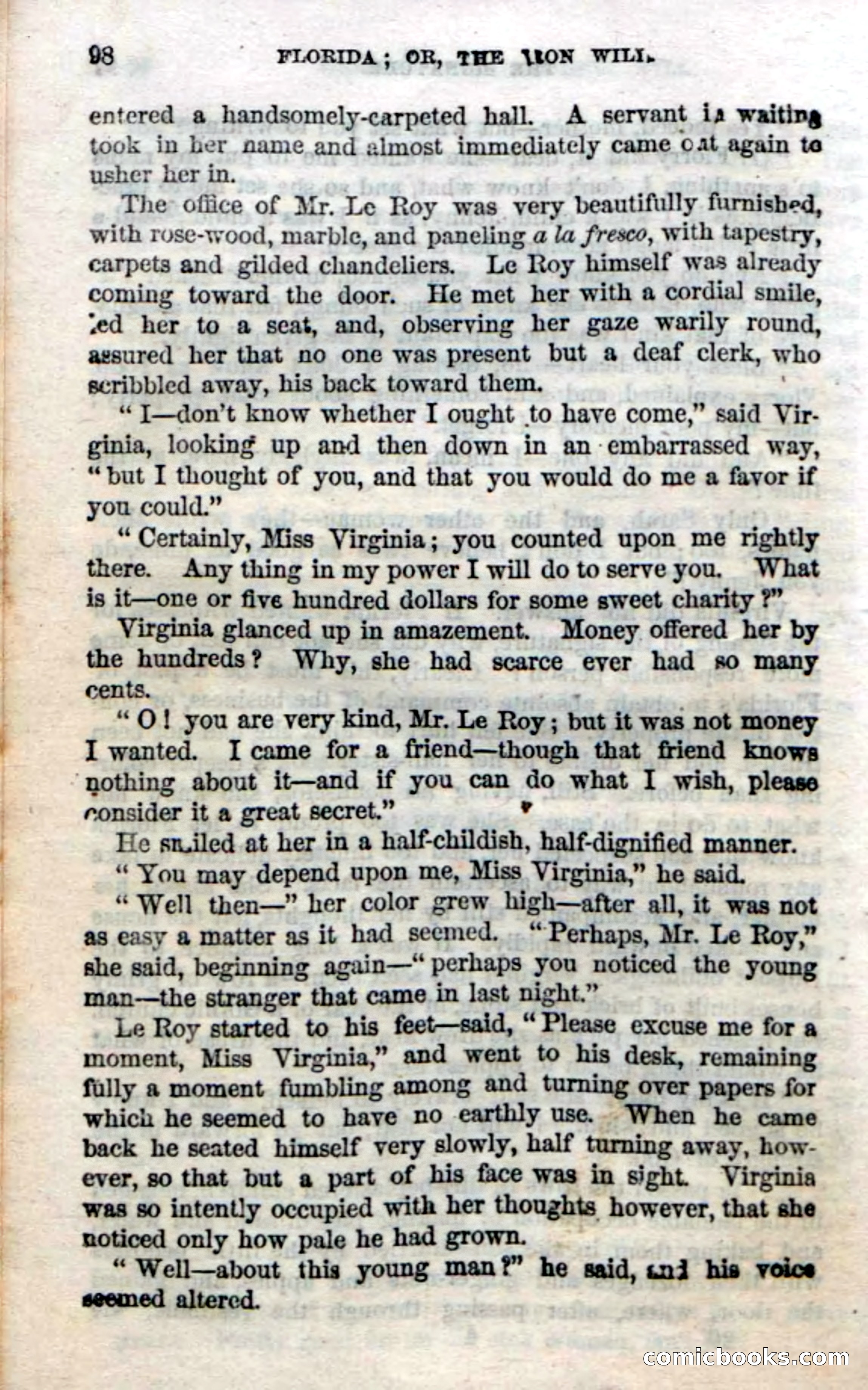 Beadle's Dime Novels No. 20: Florida; or, The Iron Will — page 100 of 130