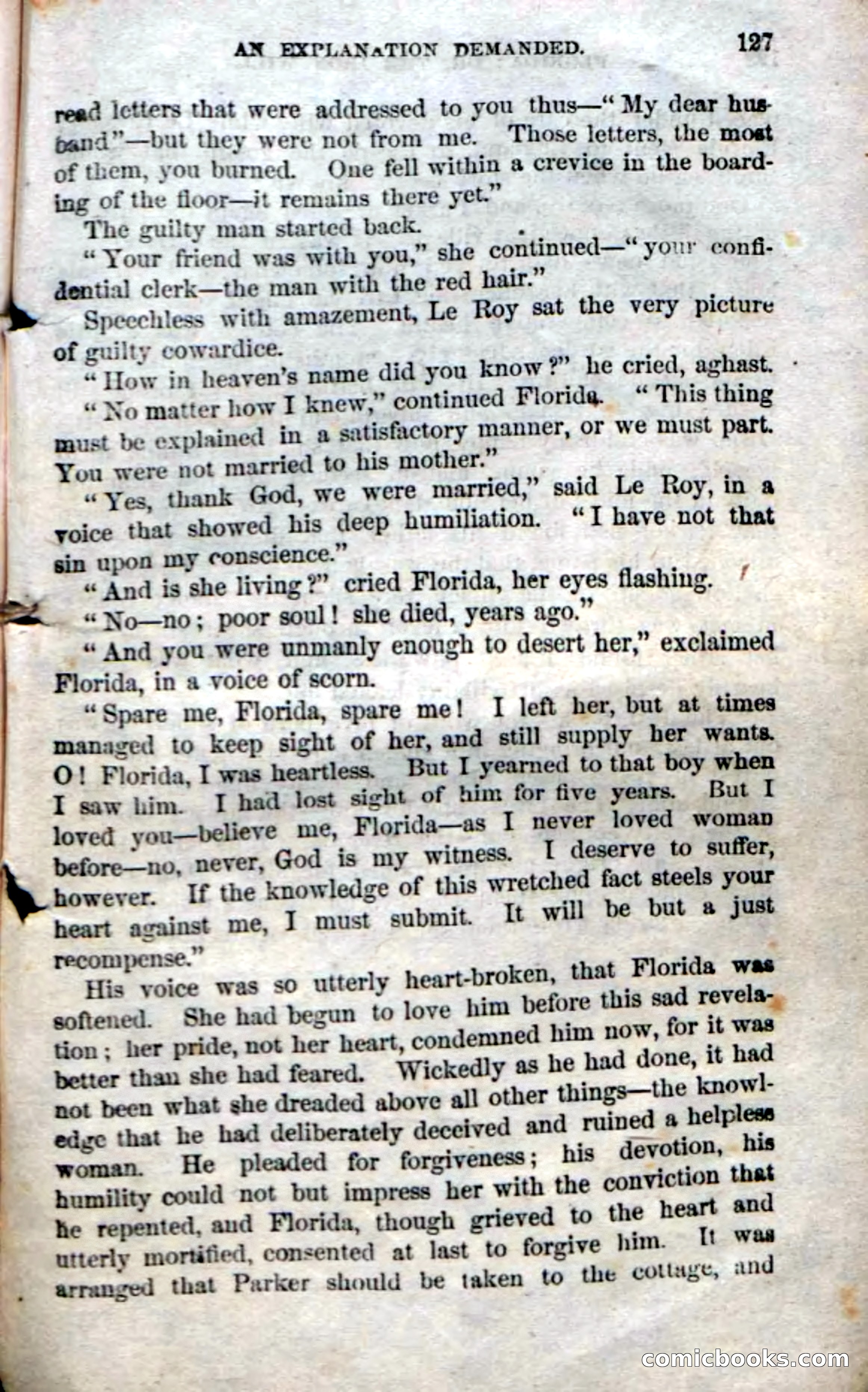 Beadle's Dime Novels No. 20: Florida; or, The Iron Will — page 129 of 130