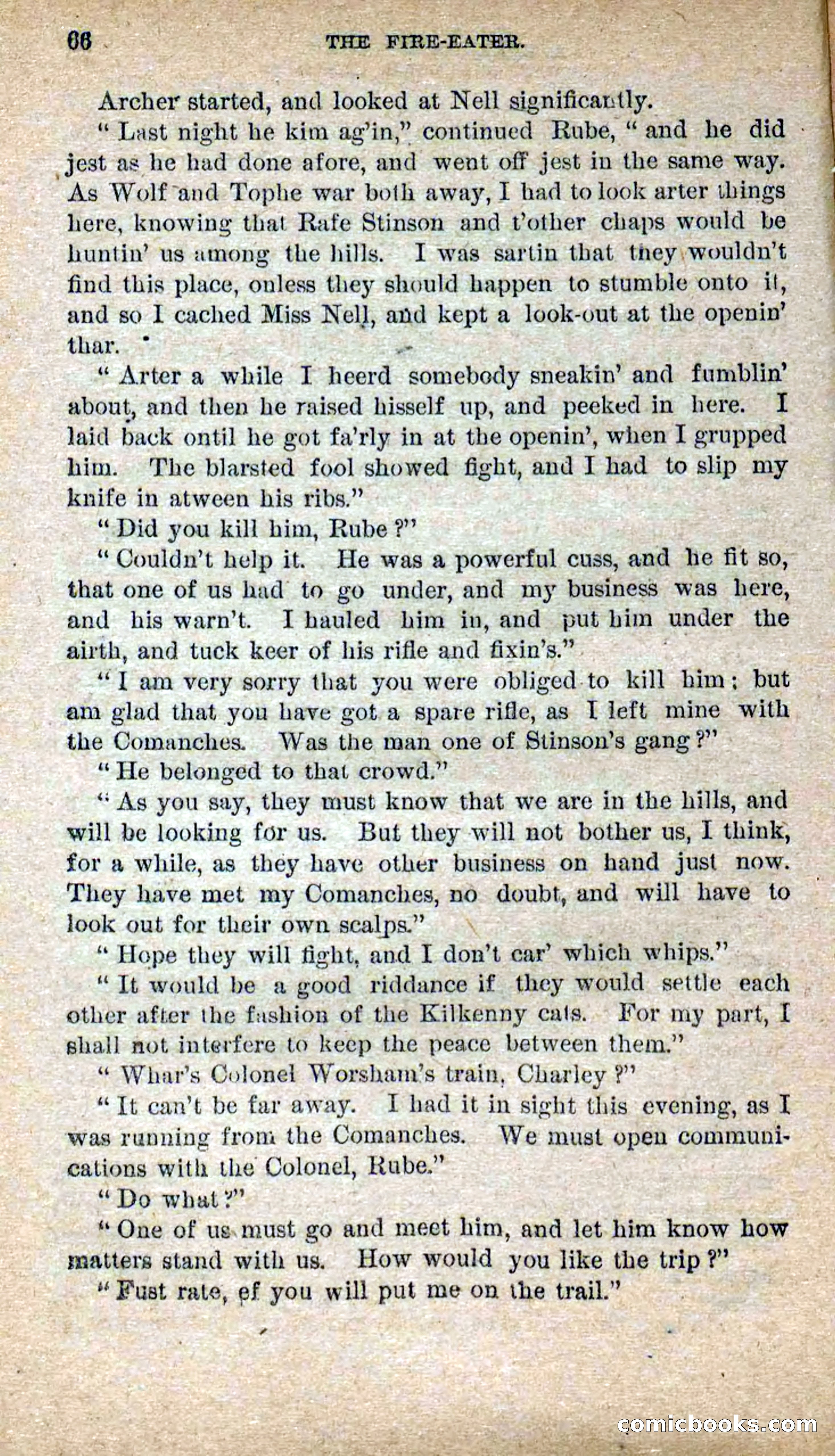 Beadle's Dime Novels No. 251: The Fire-Eater — page 64: Pulp Fiction, 1872