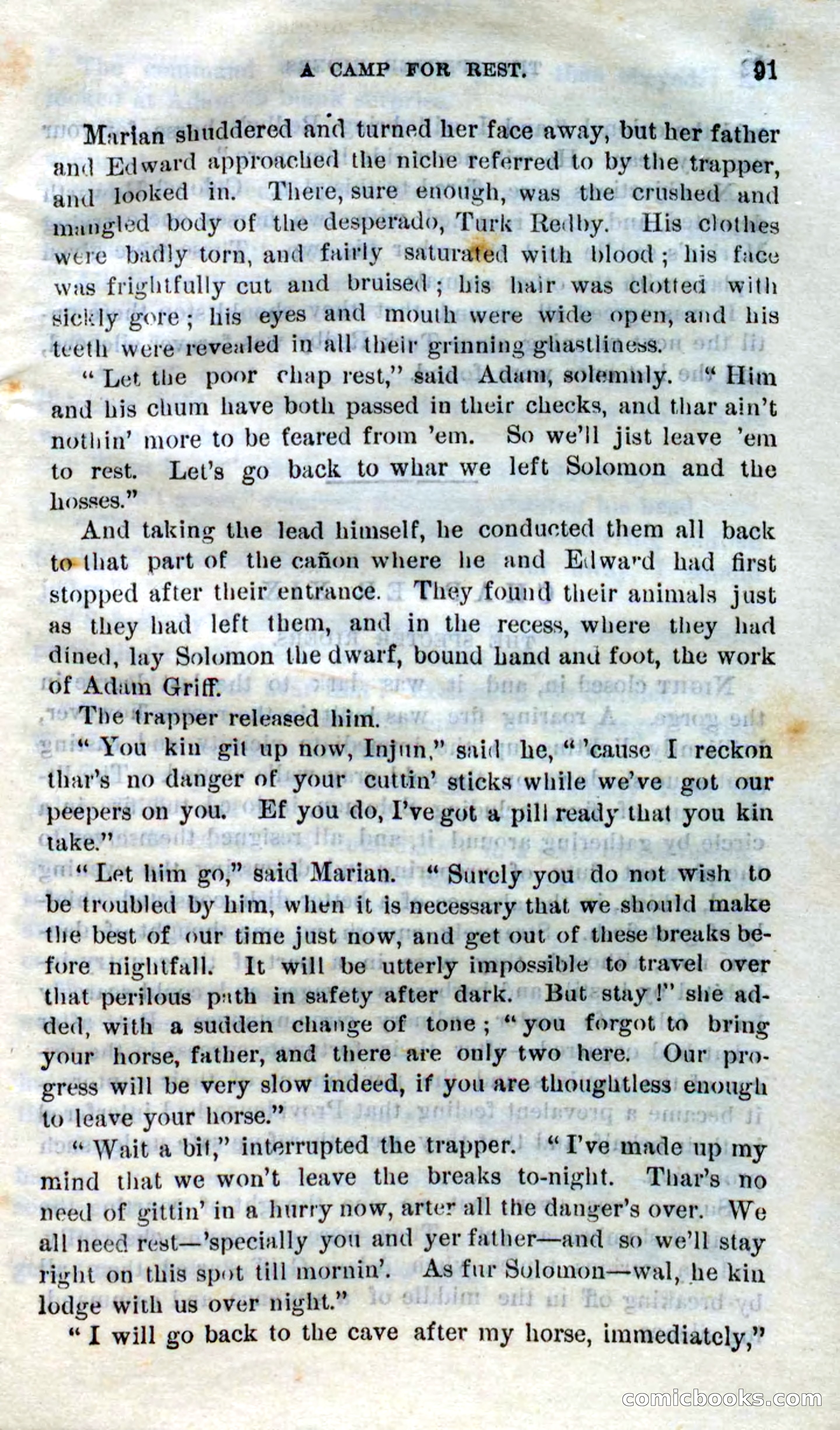 Beadle's Dime Novels No. 268: The Specter Riders — page 89: Pulp Fiction, 1872