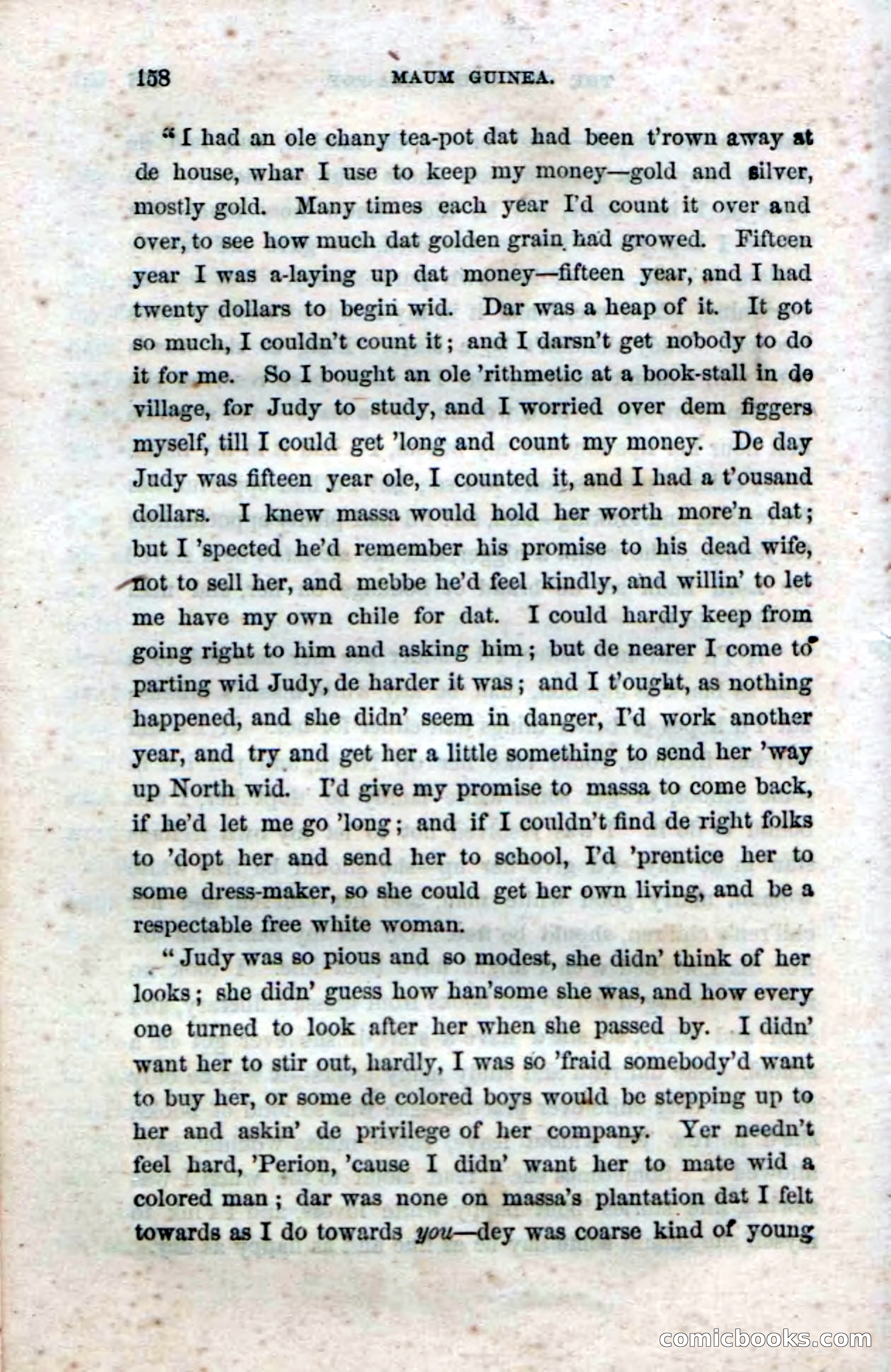 Beadle's Dime Novels No. 33: Maum Guinea and Her Plantation Children — page 168 of 228