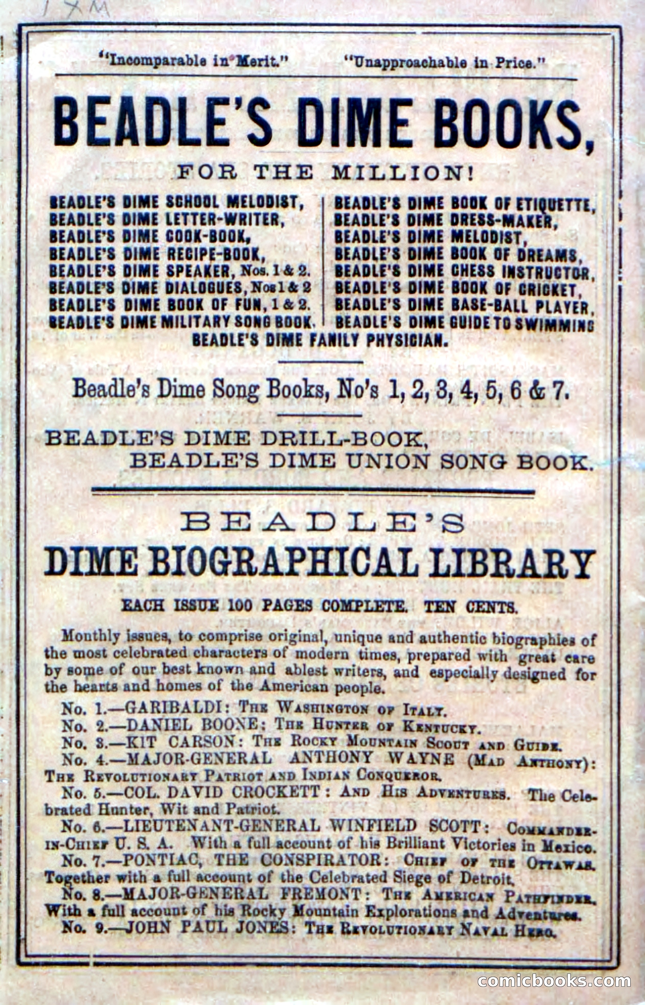 Beadle's Dime Novels No. 35: East and West — page 114 of 114