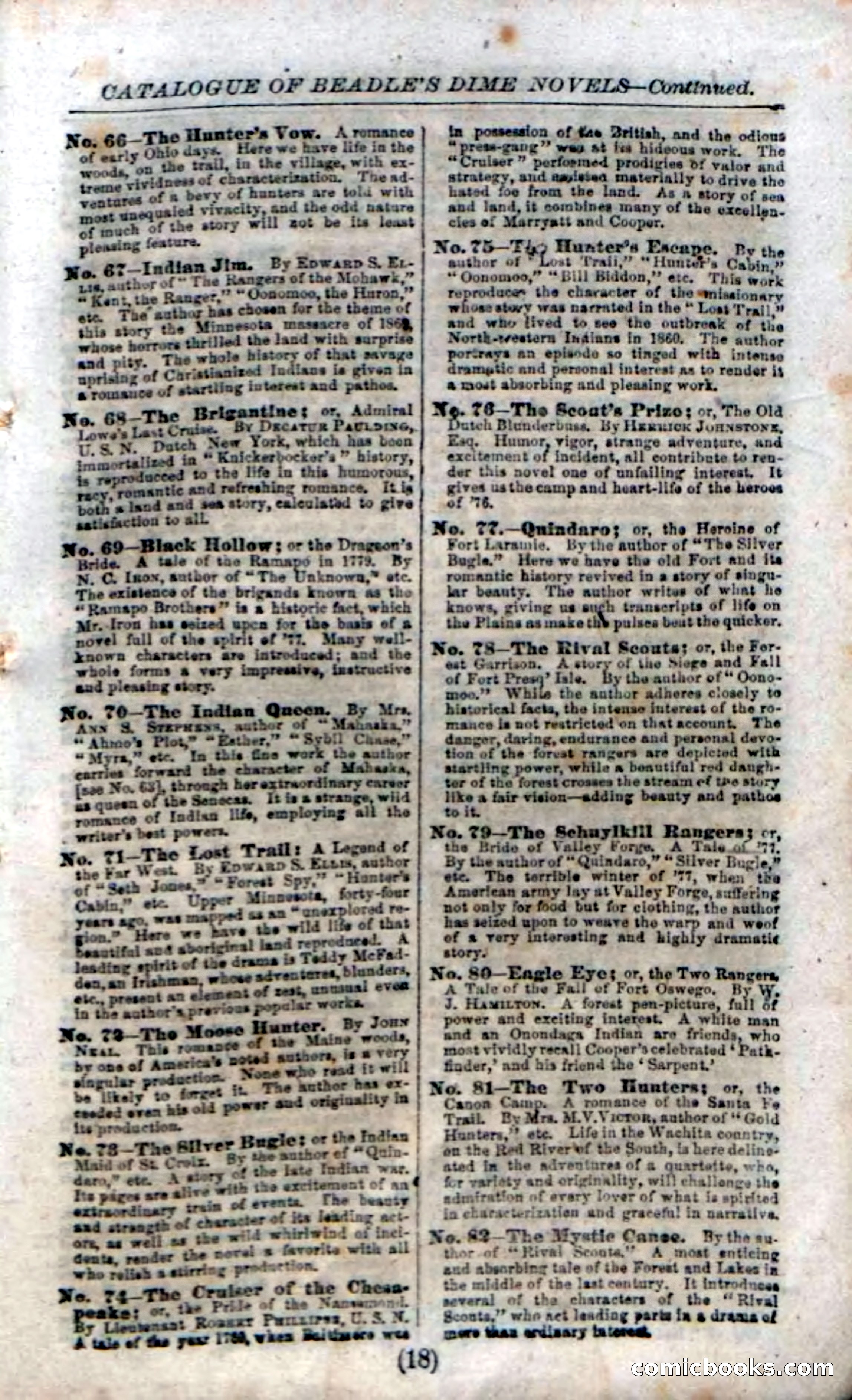 Beadle's Dime Novels No. 37: Godbold, the Spy — page 123 of 130