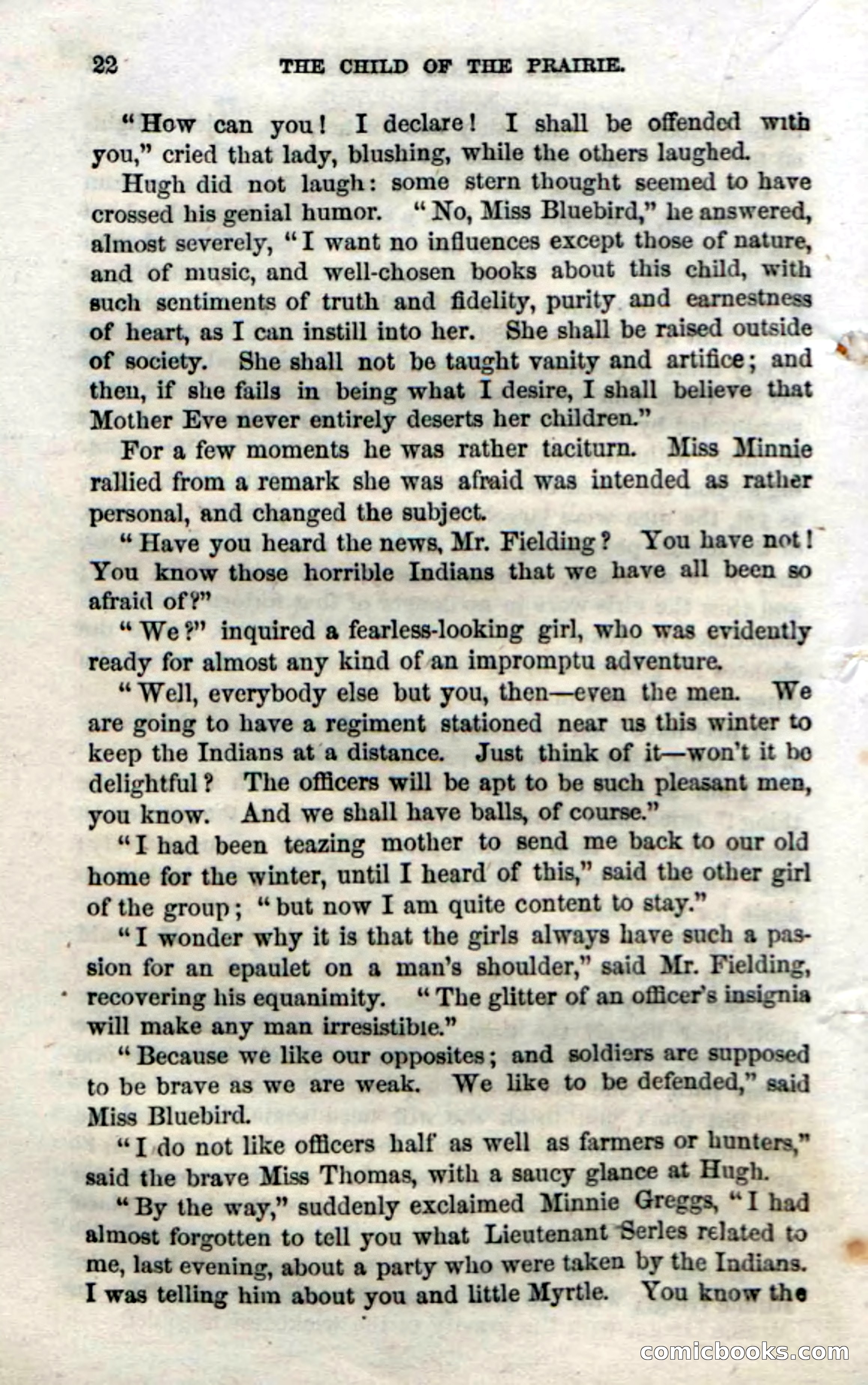 Beadle's Dime Novels No. 54: Myrtle, the Child of the Prairie — page 24: Pulp Fiction, 1863