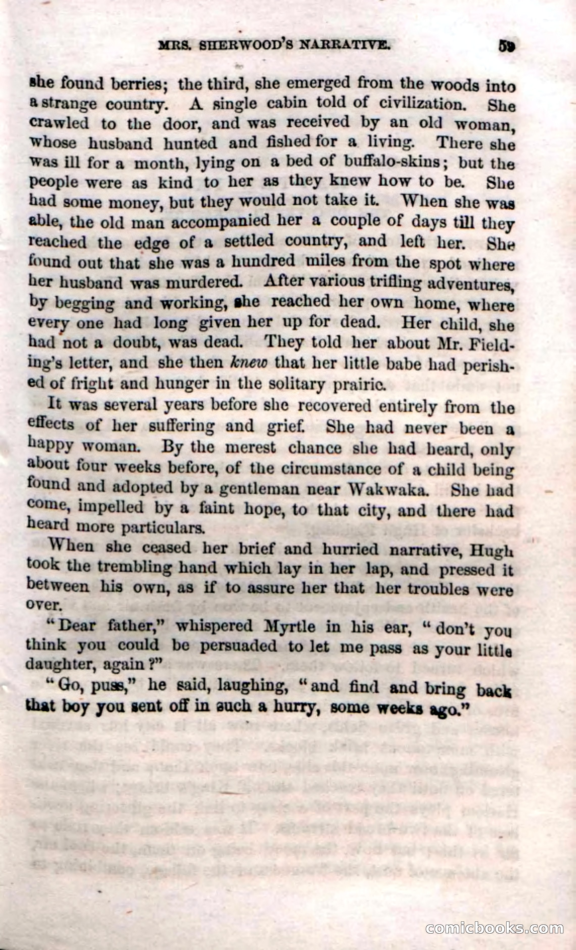 Beadle's Dime Novels No. 54: Myrtle, the Child of the Prairie — page 61: Pulp Fiction, 1863