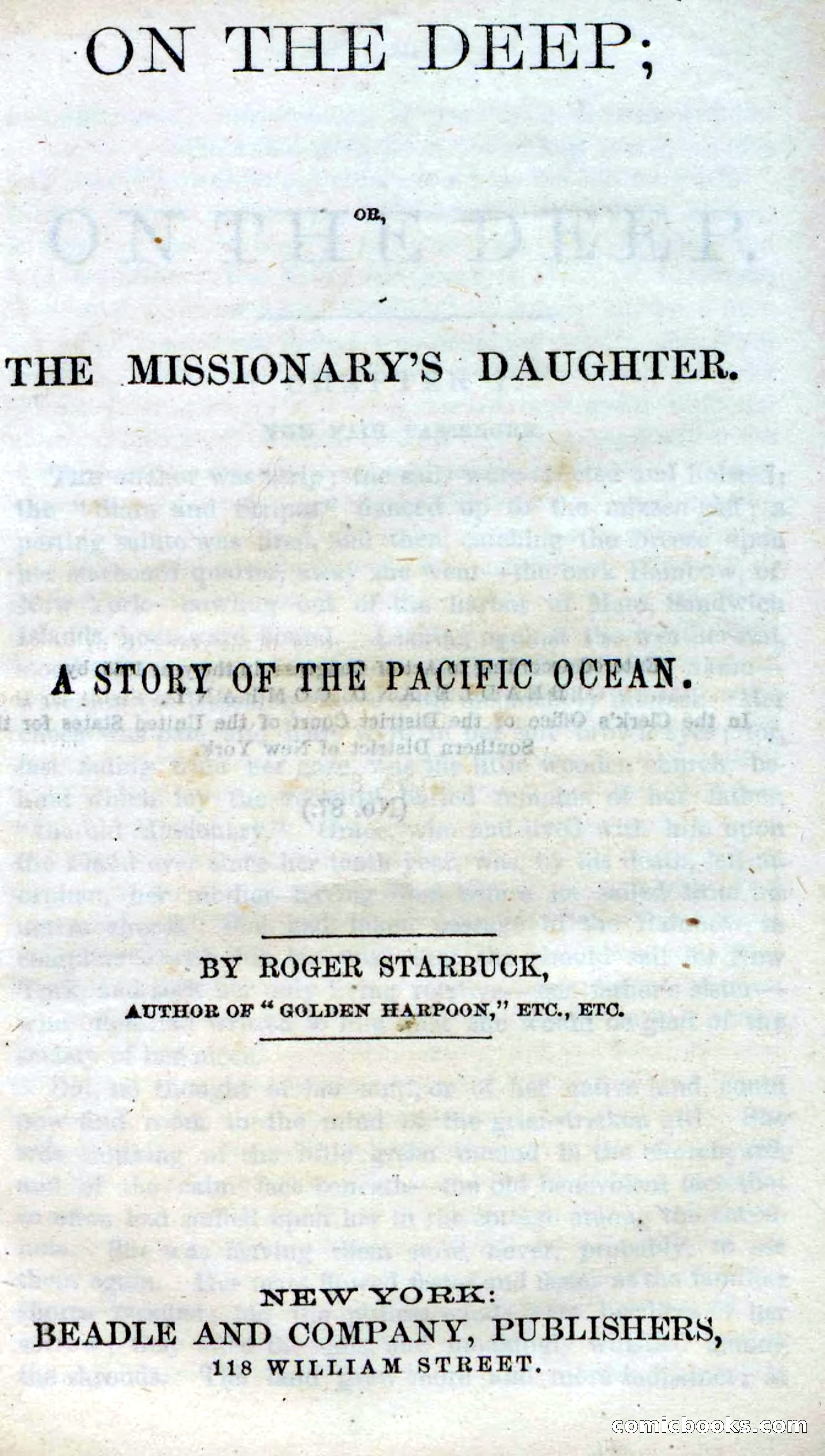 Beadle's Dime Novels No. 87: On the Deep — page 5 of 116