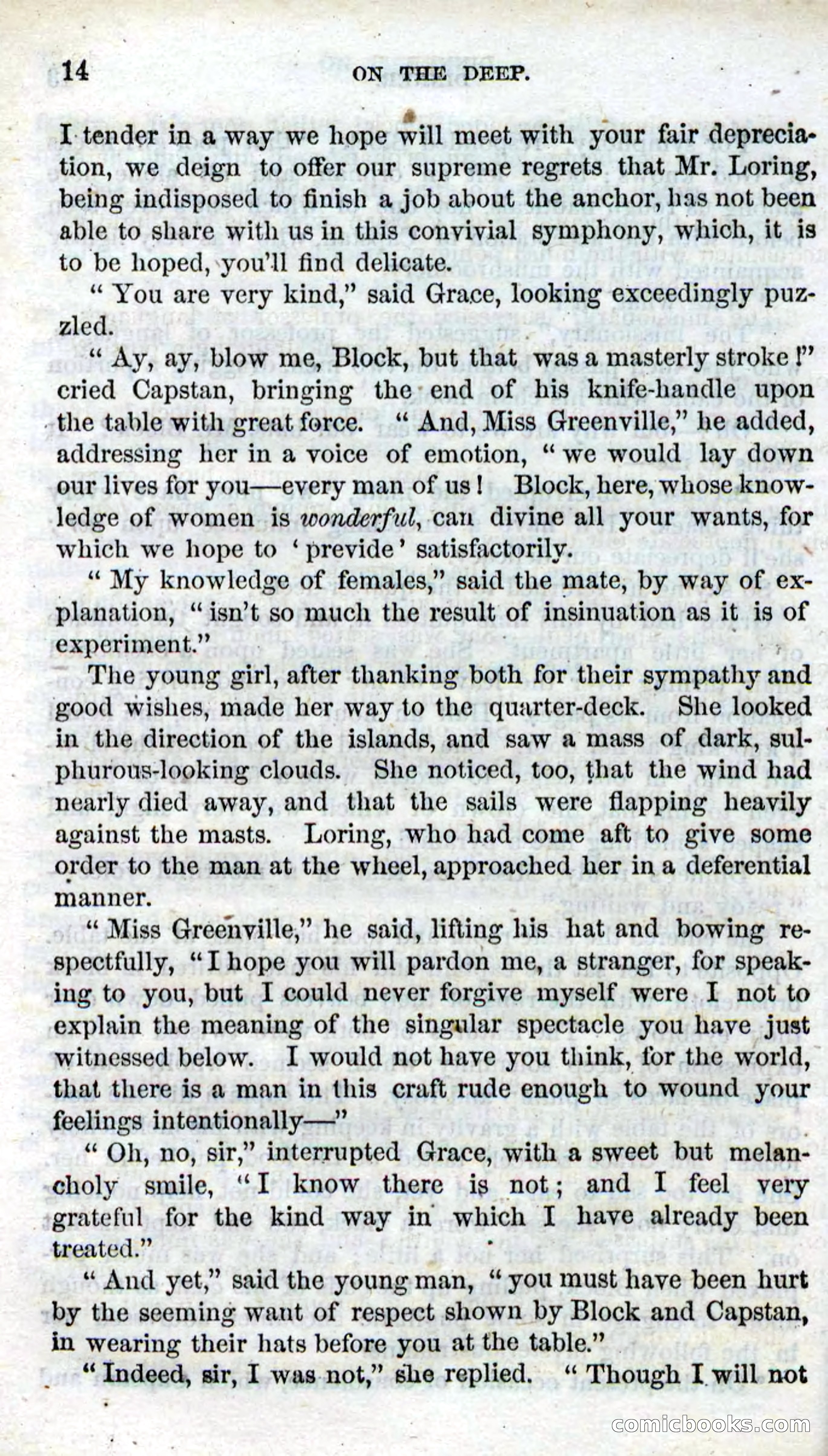 Beadle's Dime Novels No. 87: On the Deep — page 12 of 116
