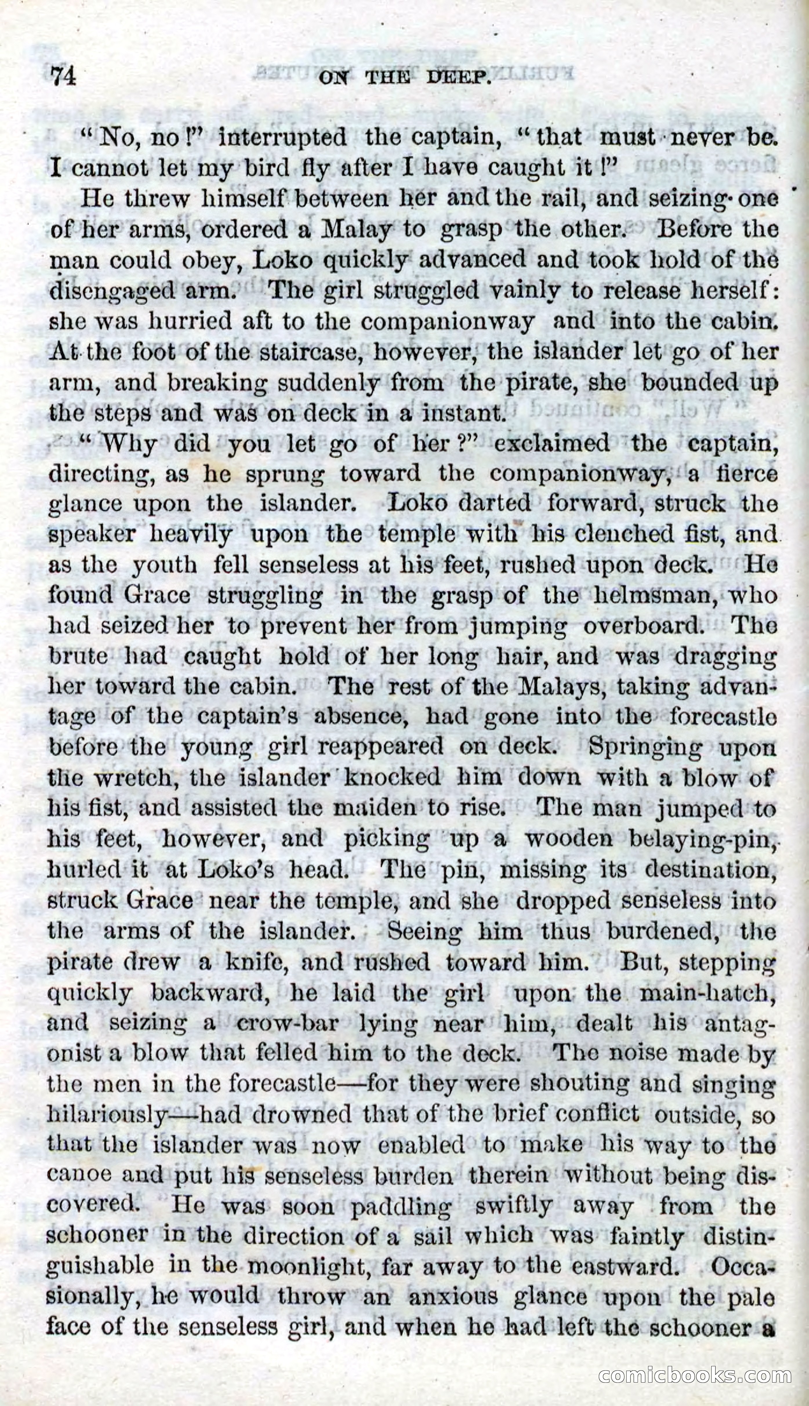 Beadle's Dime Novels No. 87: On the Deep — page 72 of 116