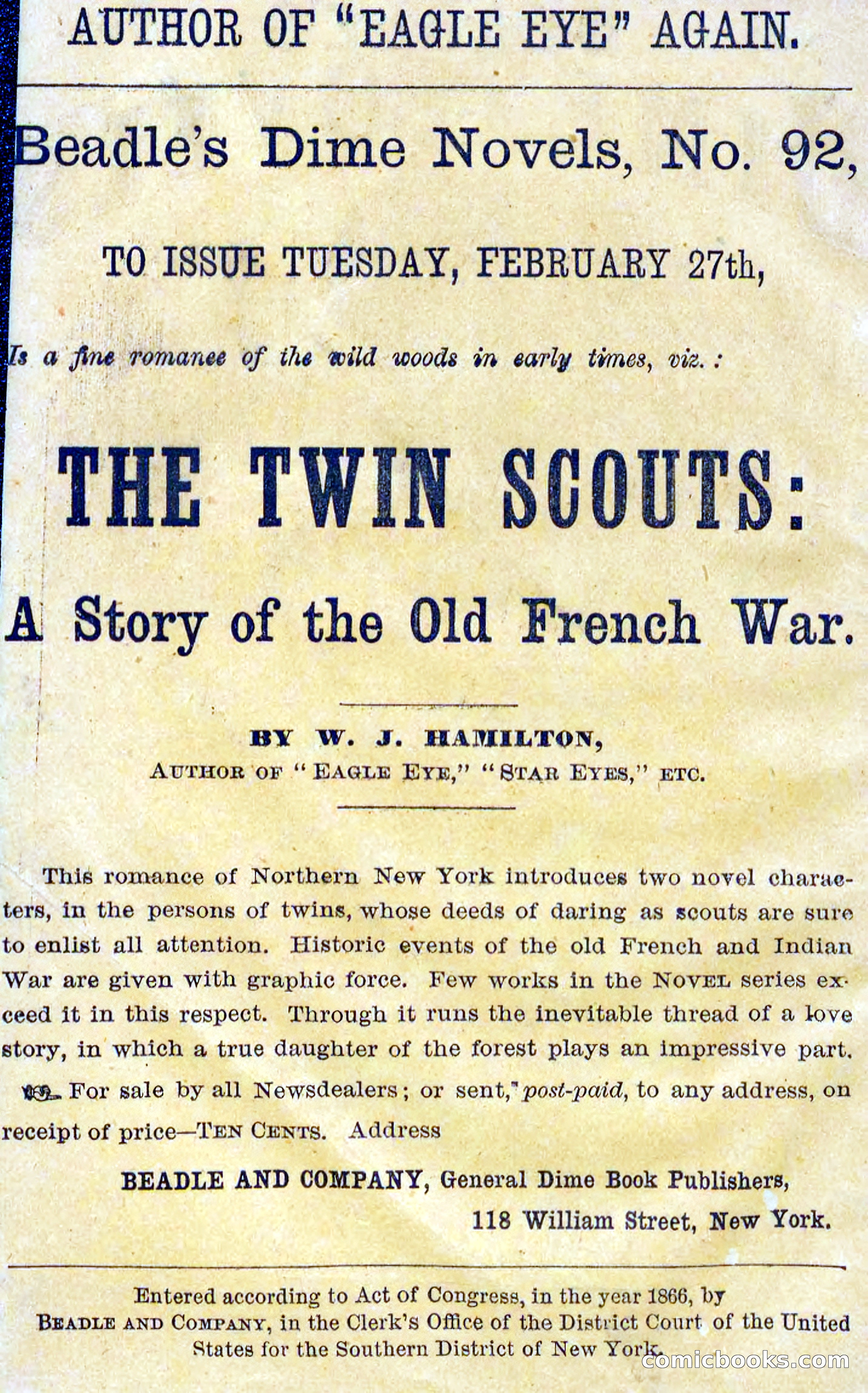 Beadle's Dime Novels, No. 91: The Lost Cache — page 2 of 100