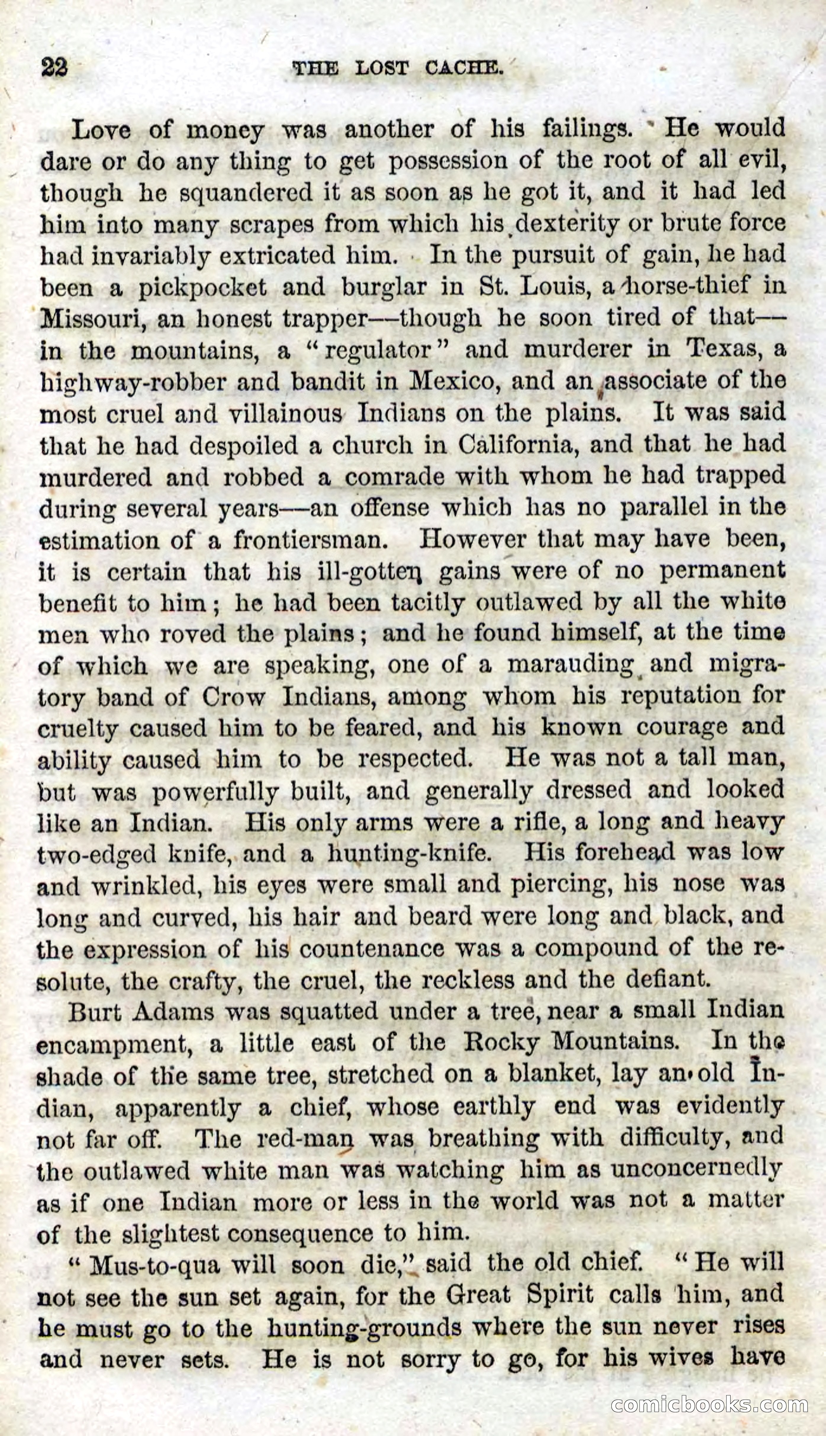 Beadle's Dime Novels, No. 91: The Lost Cache — page 20 of 100
