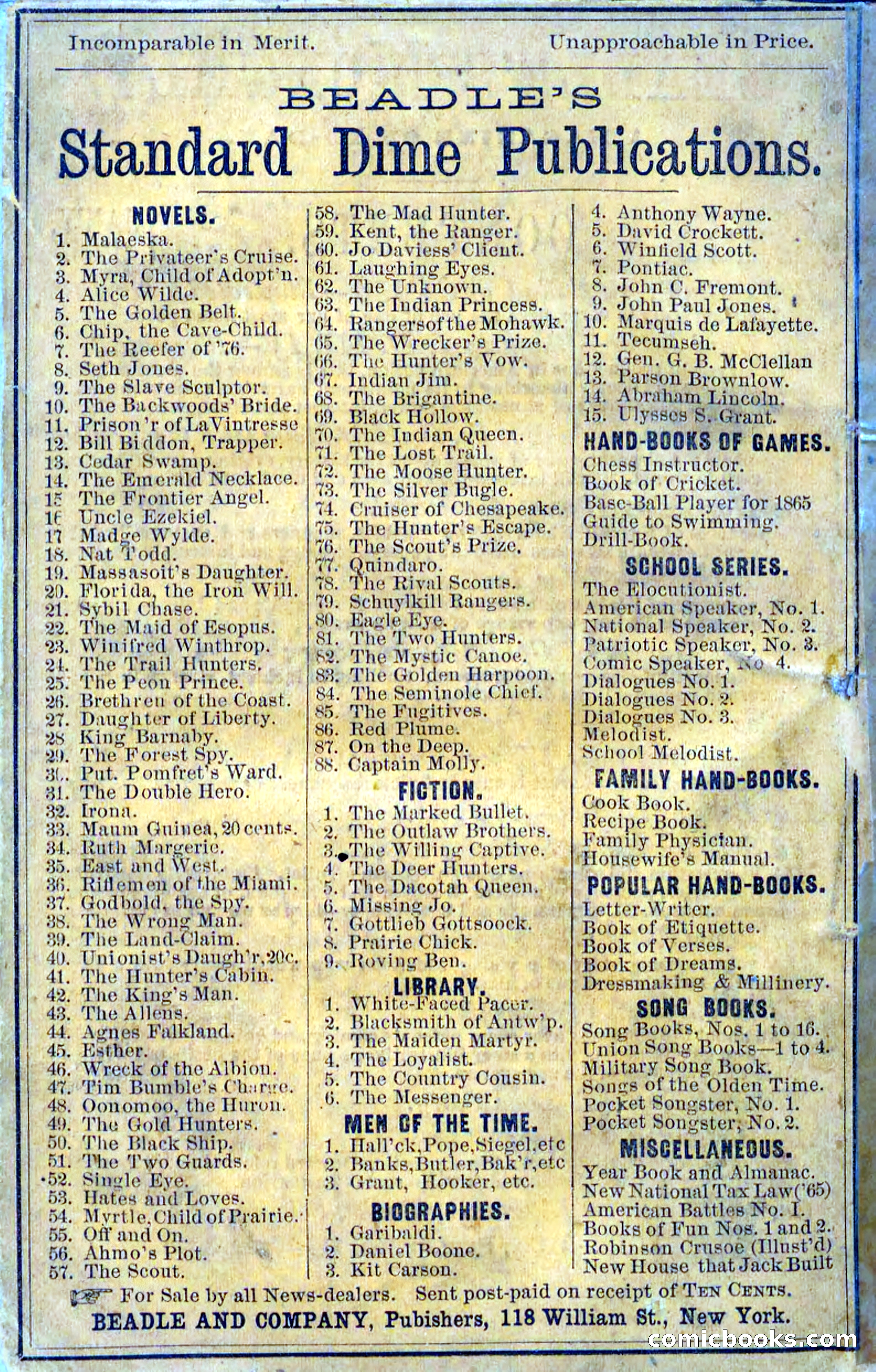 Beadle's Dime Novels, No. 91: The Lost Cache — page 100 of 100