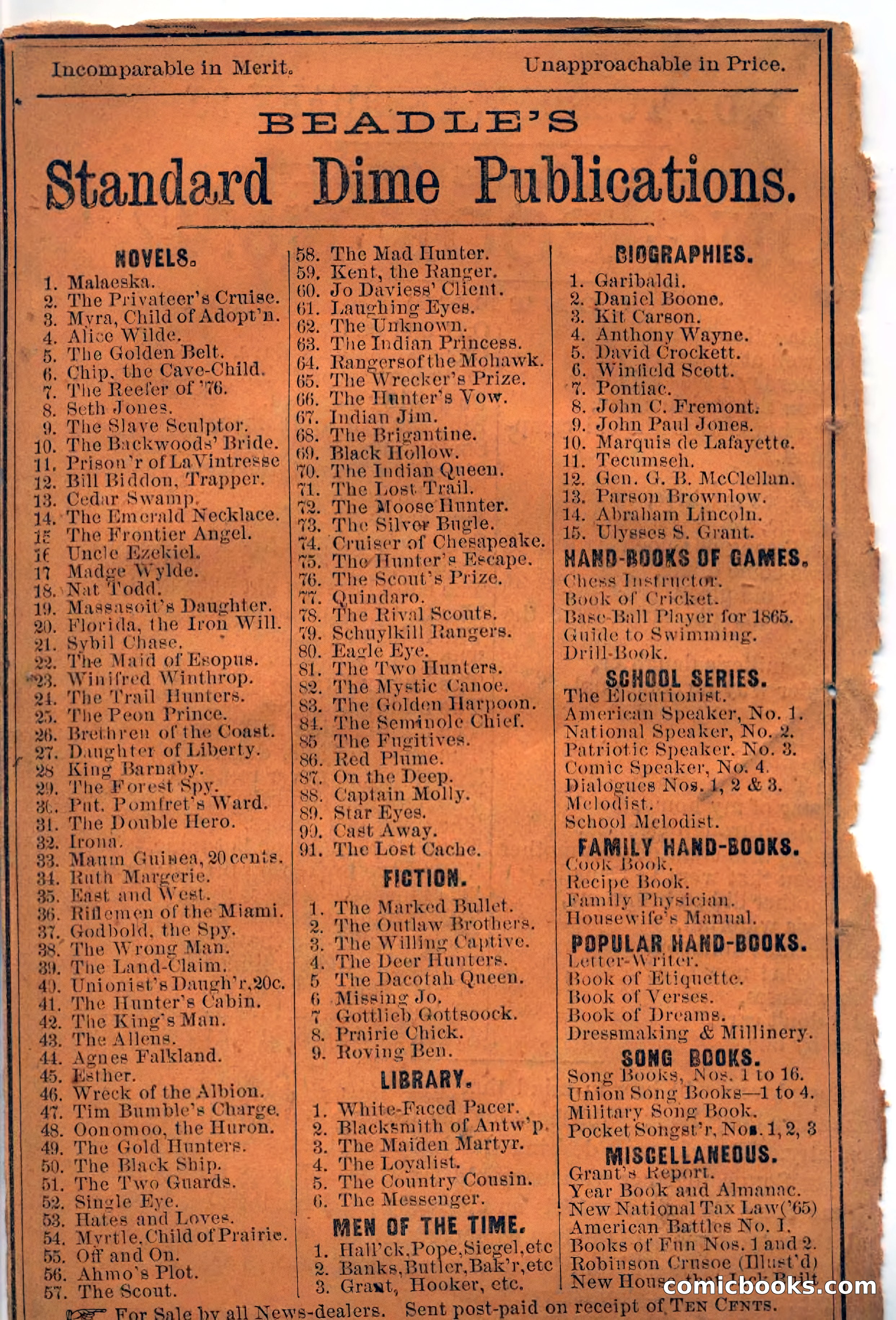 Beadle's Dime Novels No. 95 — page 102 of 102