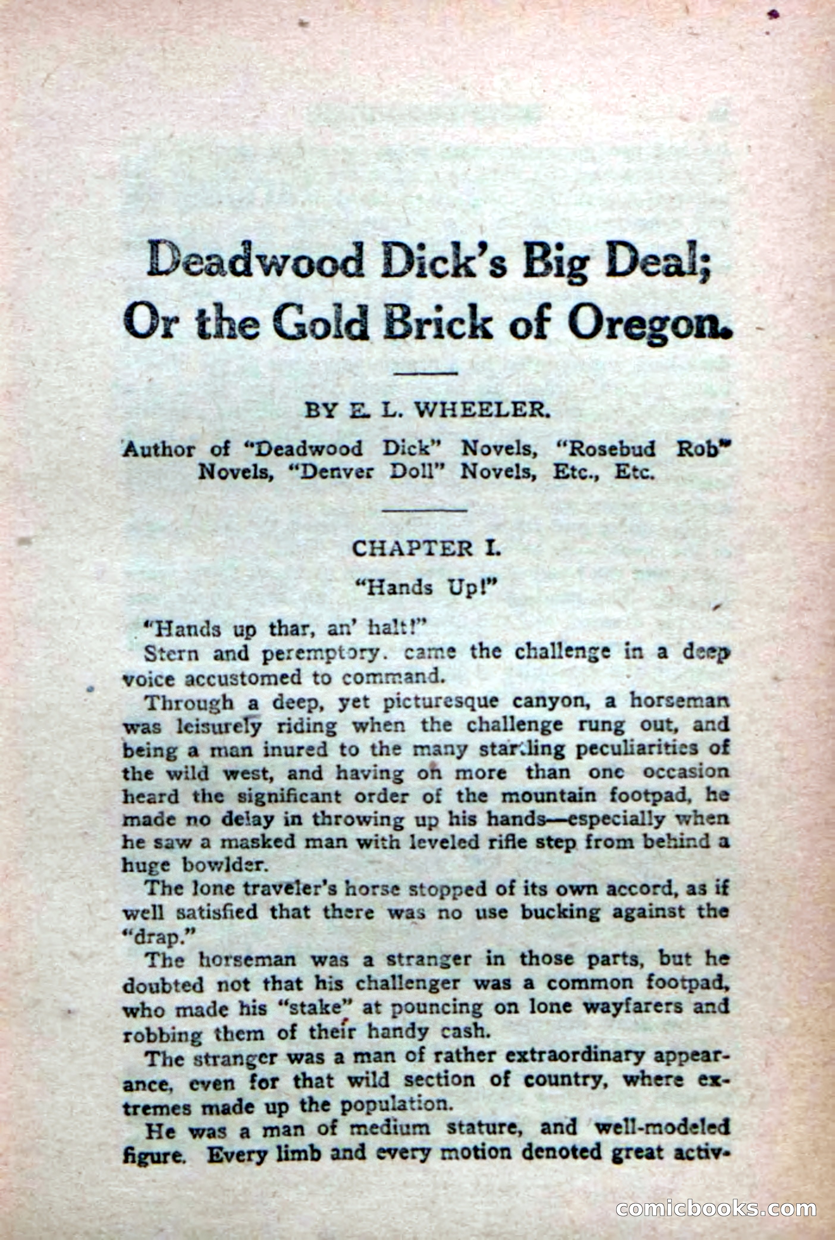 Deadwood Dick's Big Deal; or, The Gold Brick of Oregon — page 7 of 100