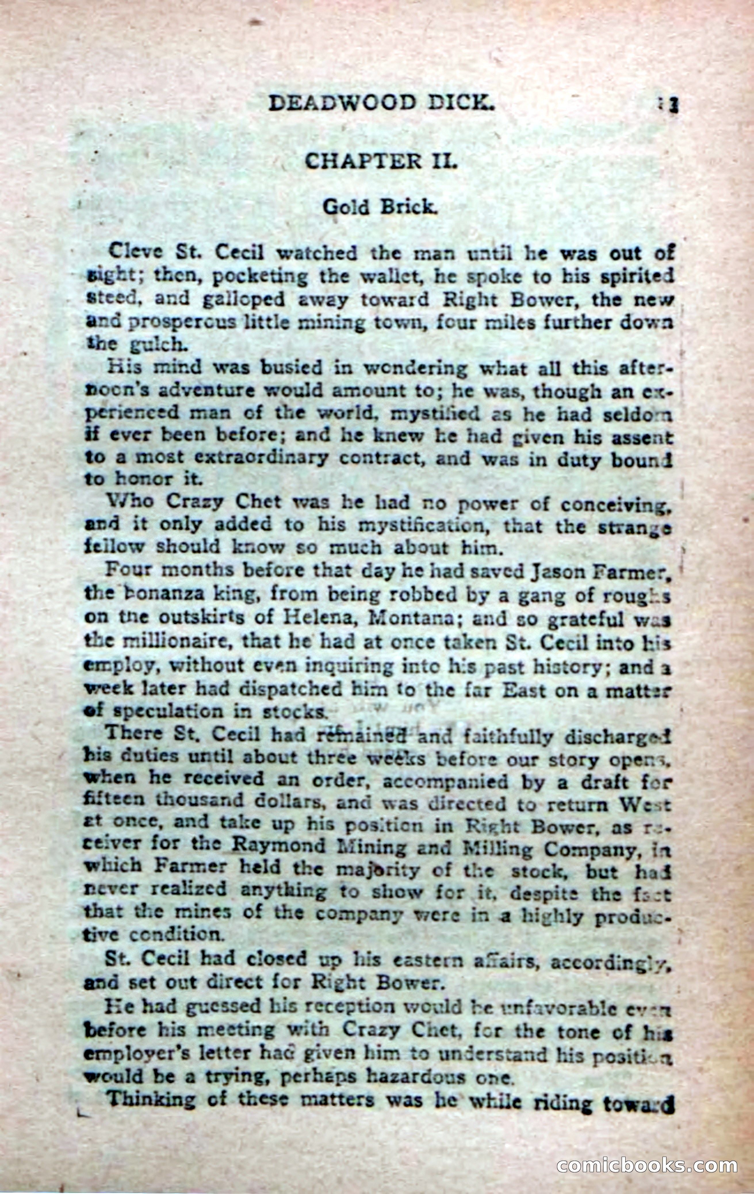 Deadwood Dick's Big Deal; or, The Gold Brick of Oregon — page 15 of 100