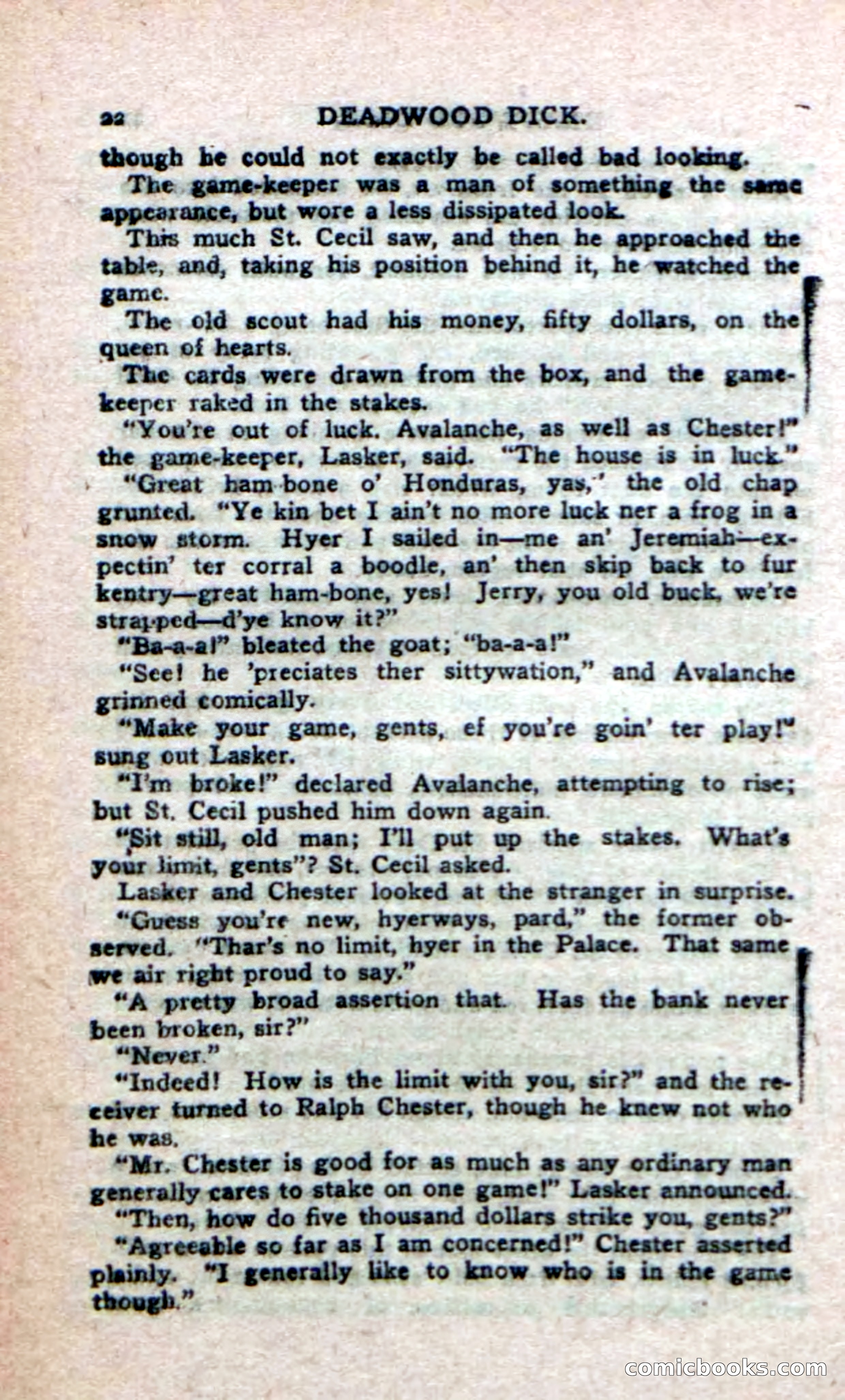 Deadwood Dick's Big Deal; or, The Gold Brick of Oregon — page 20 of 100