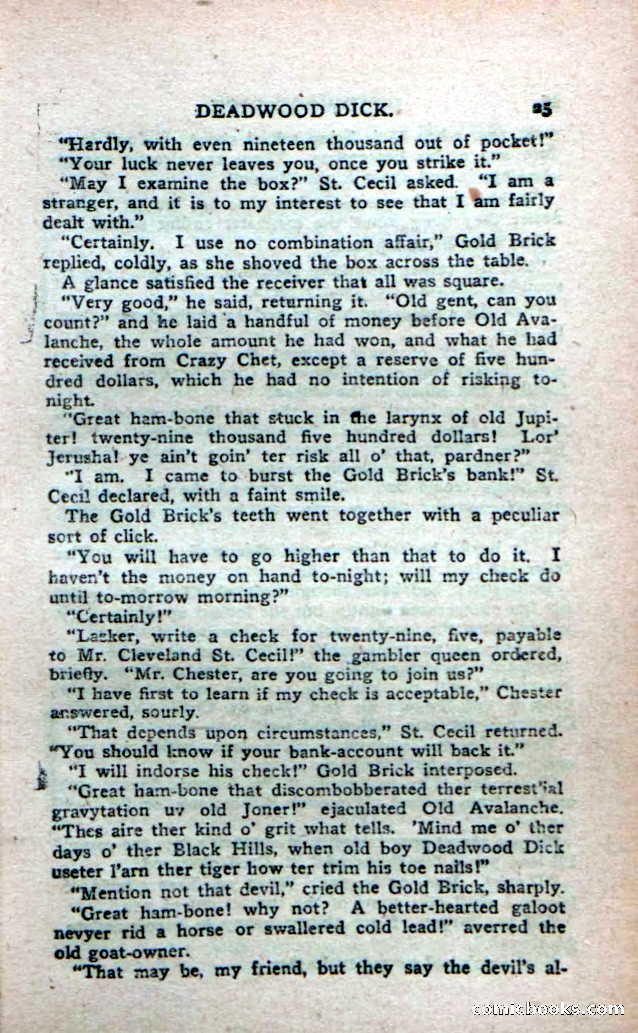 Deadwood Dick's Big Deal; or, The Gold Brick of Oregon — page 23 of 100