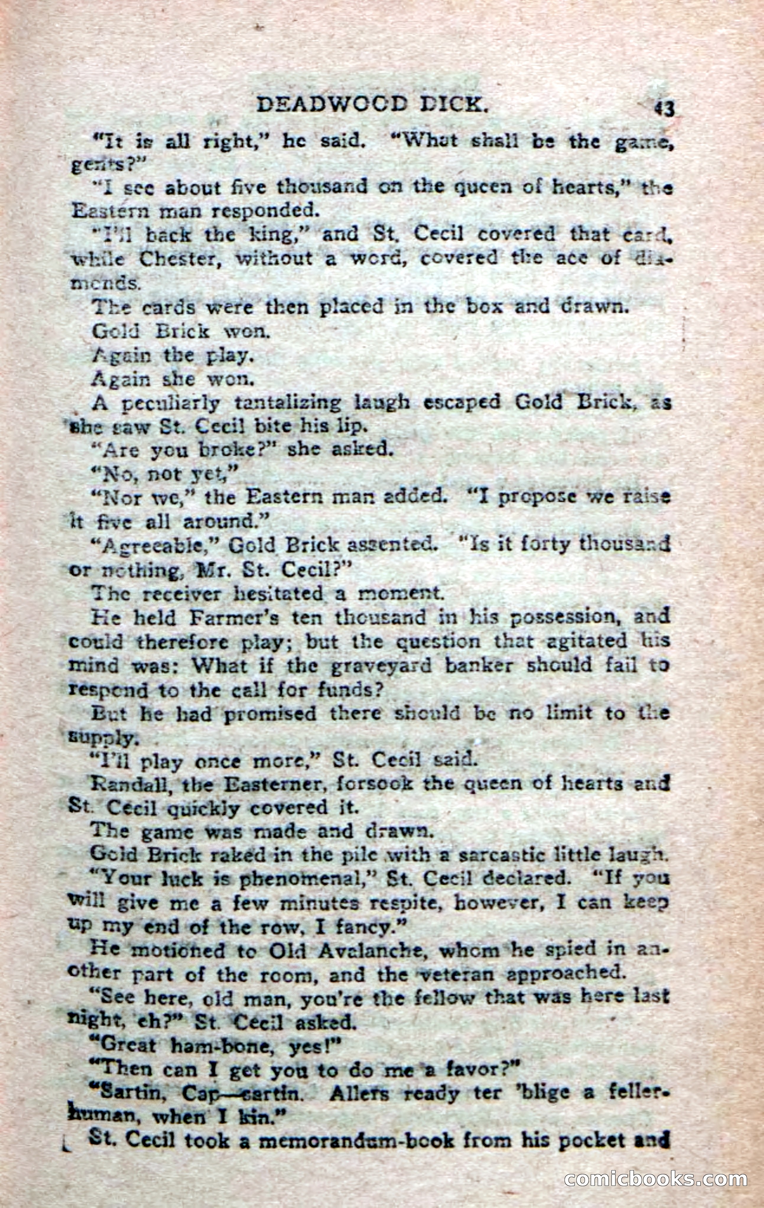 Deadwood Dick's Big Deal; or, The Gold Brick of Oregon — page 41 of 100