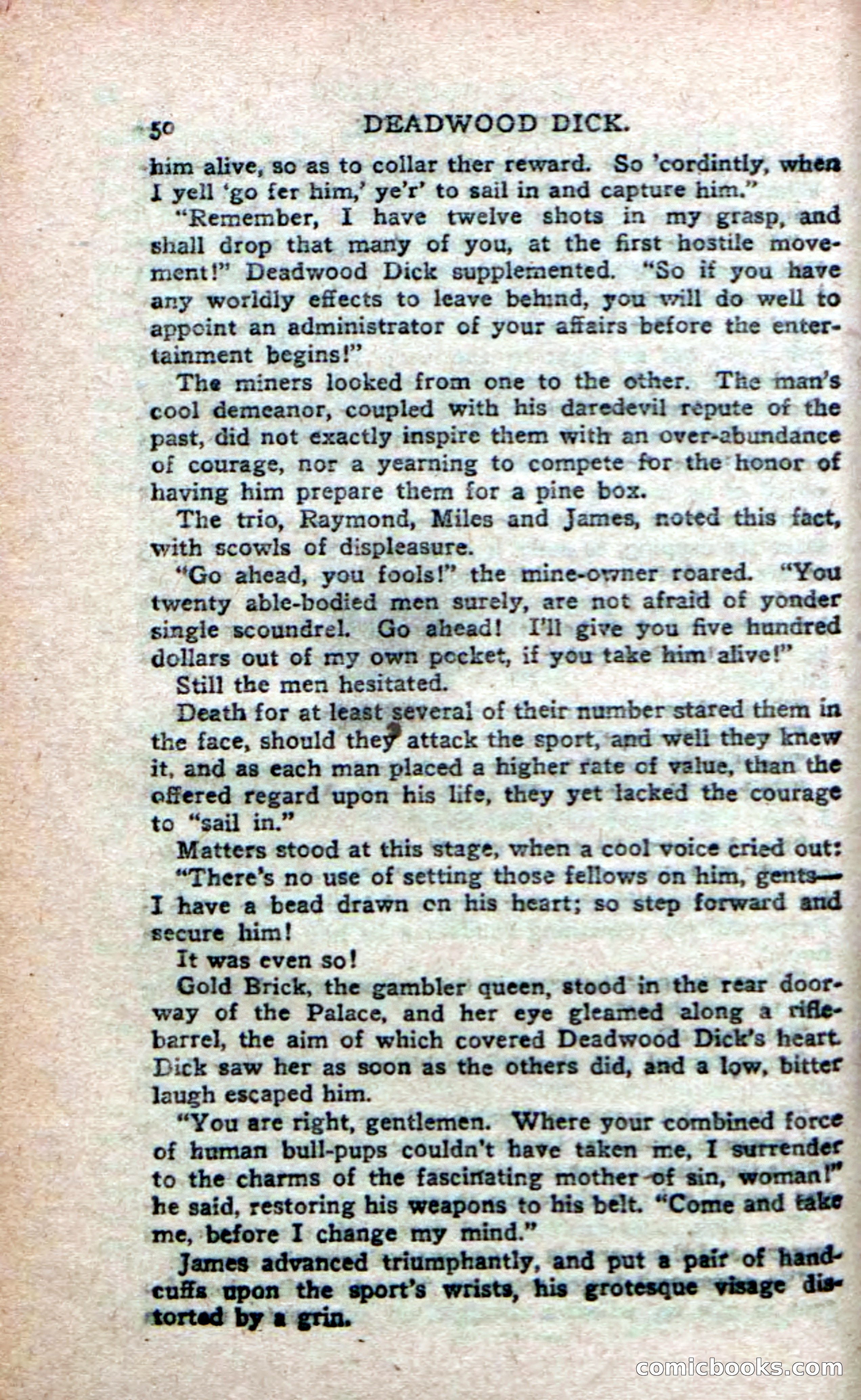 Deadwood Dick's Big Deal; or, The Gold Brick of Oregon — page 48 of 100