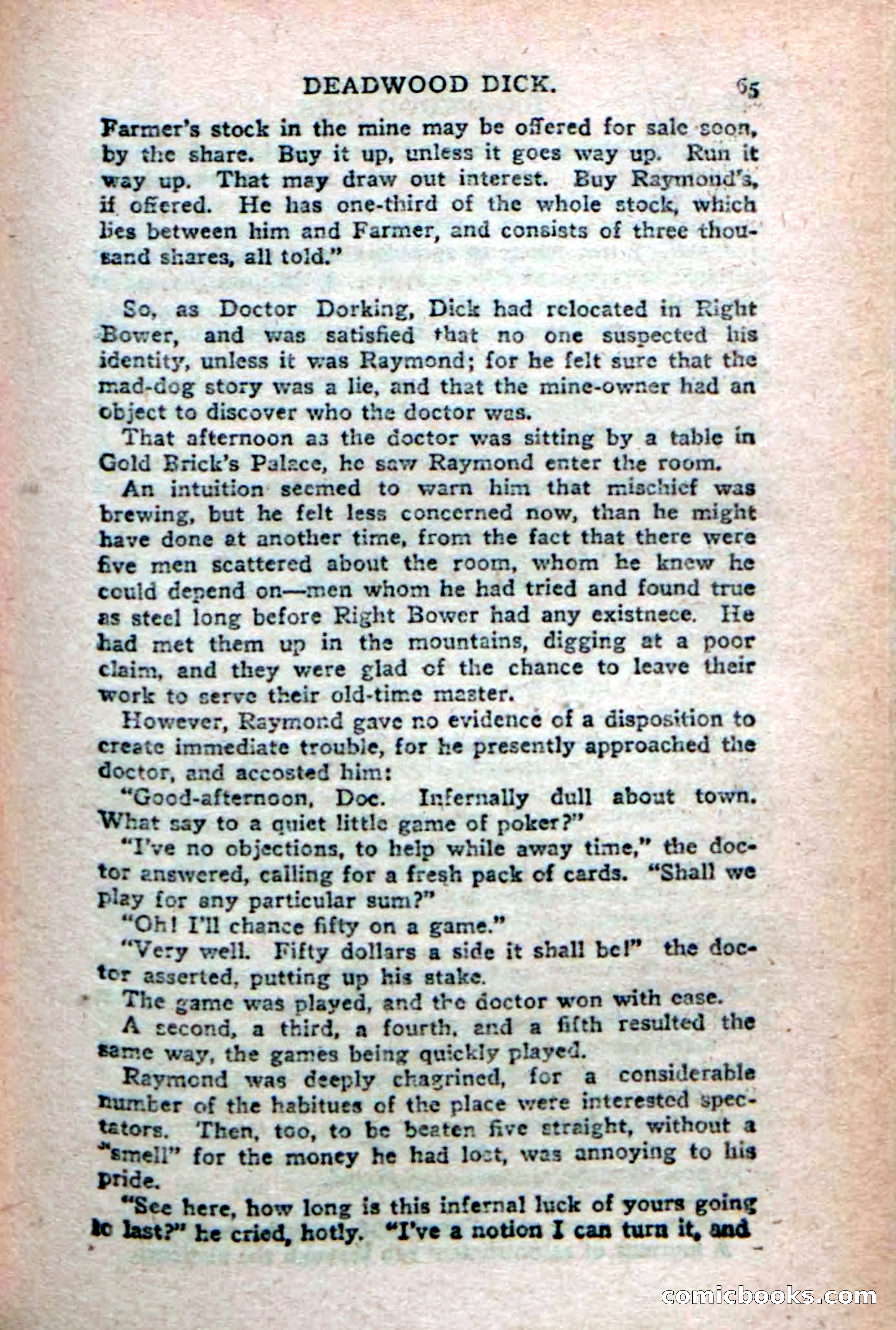 Deadwood Dick's Big Deal; or, The Gold Brick of Oregon — page 63 of 100
