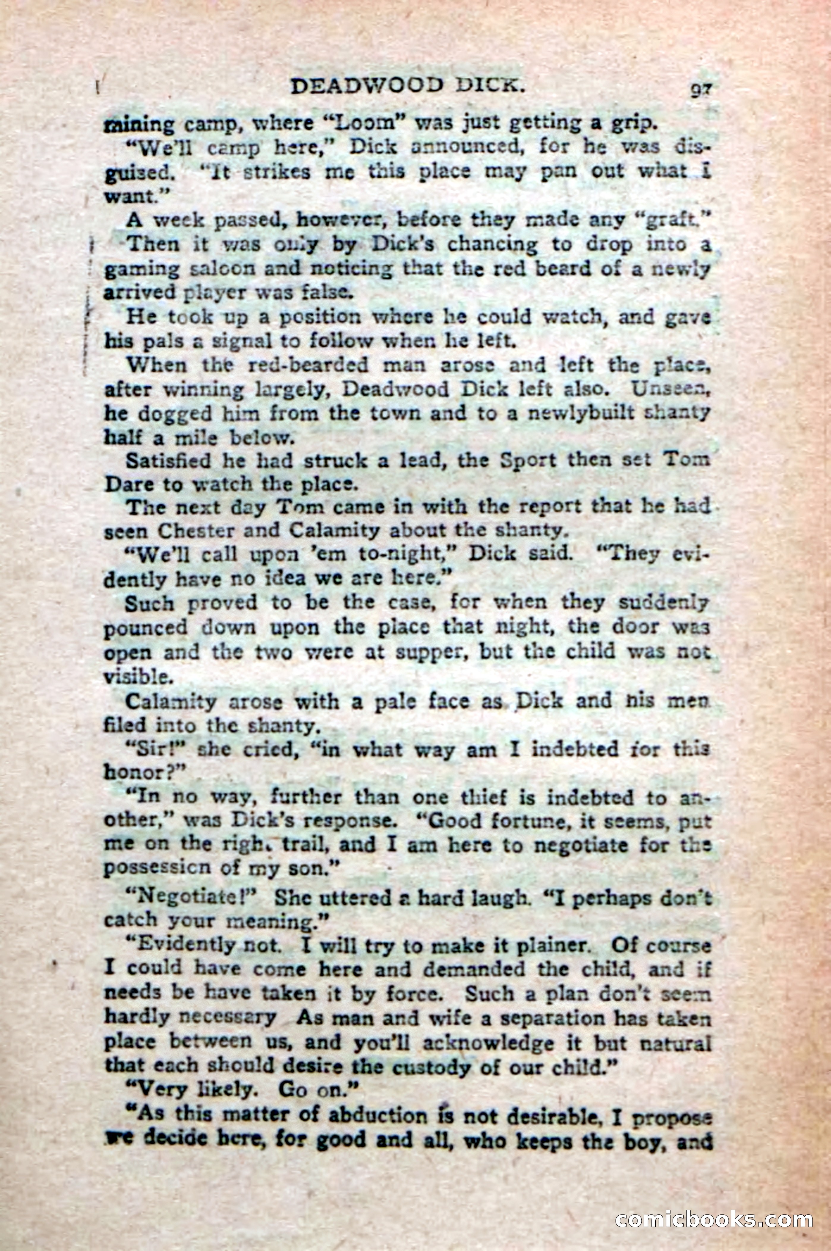 Deadwood Dick's Big Deal; or, The Gold Brick of Oregon — page 95 of 100