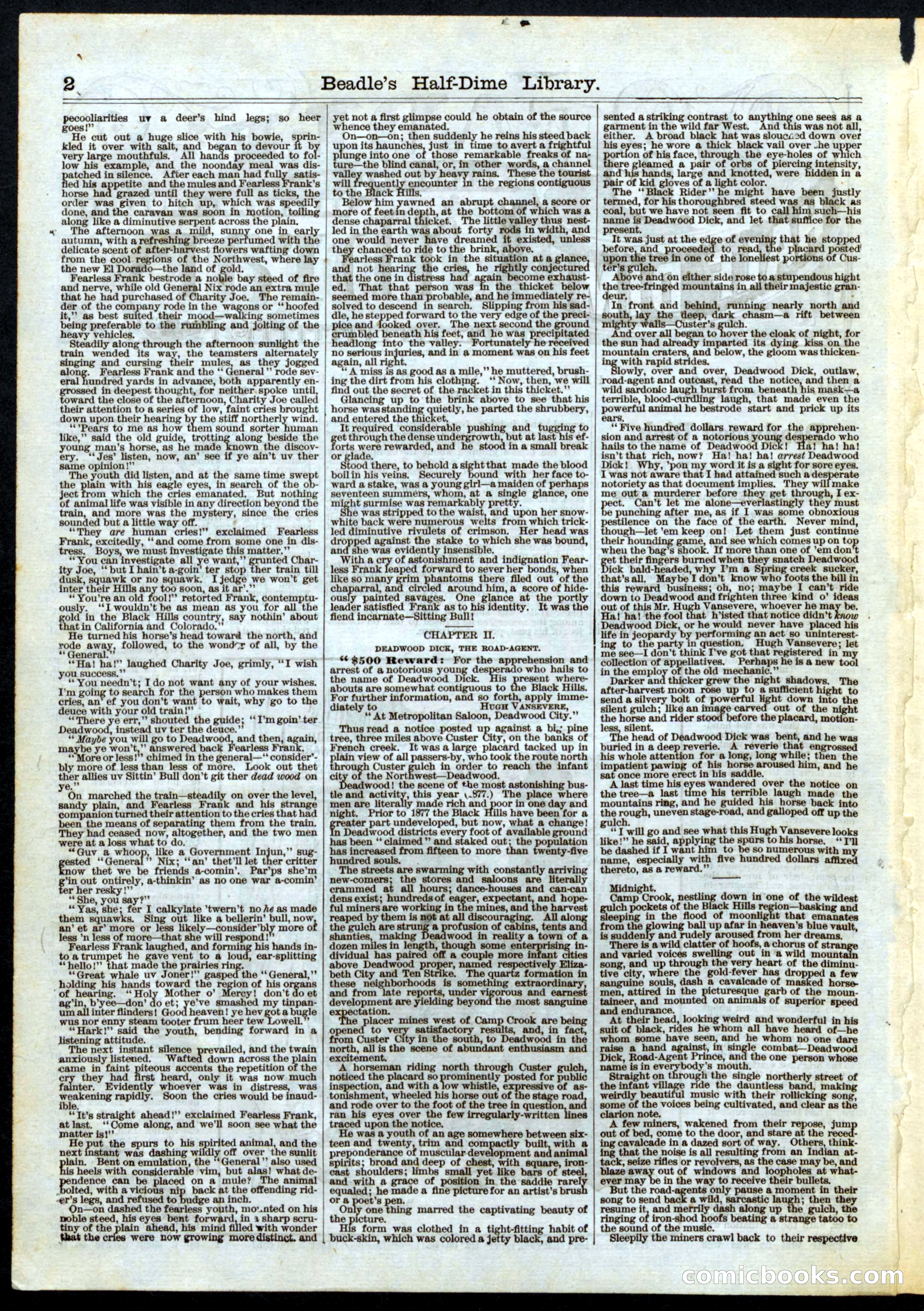 Beadle's Half Dime Library, No. 1 — page 2 of 16