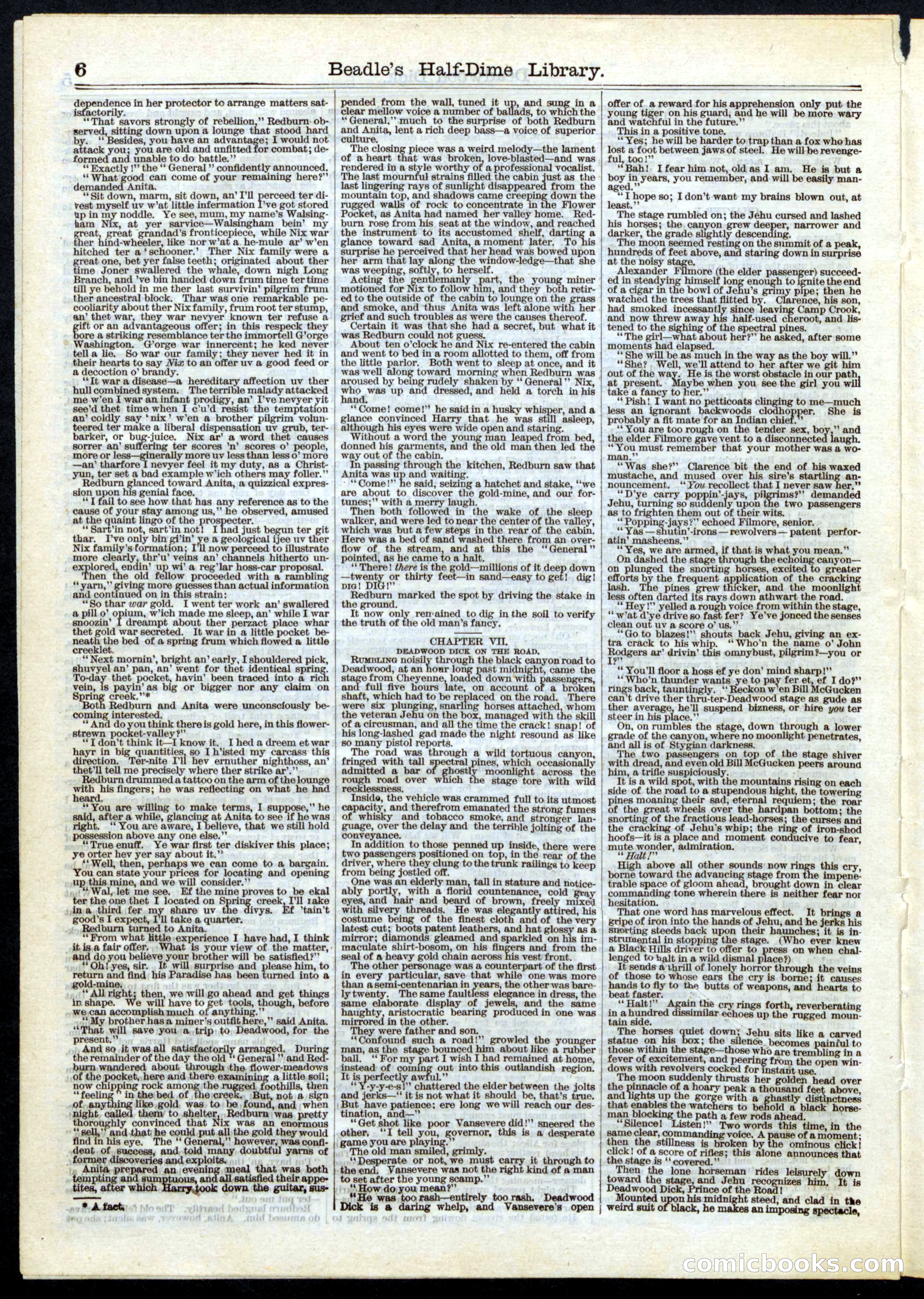 Beadle's Half Dime Library, No. 1 — page 6 of 16
