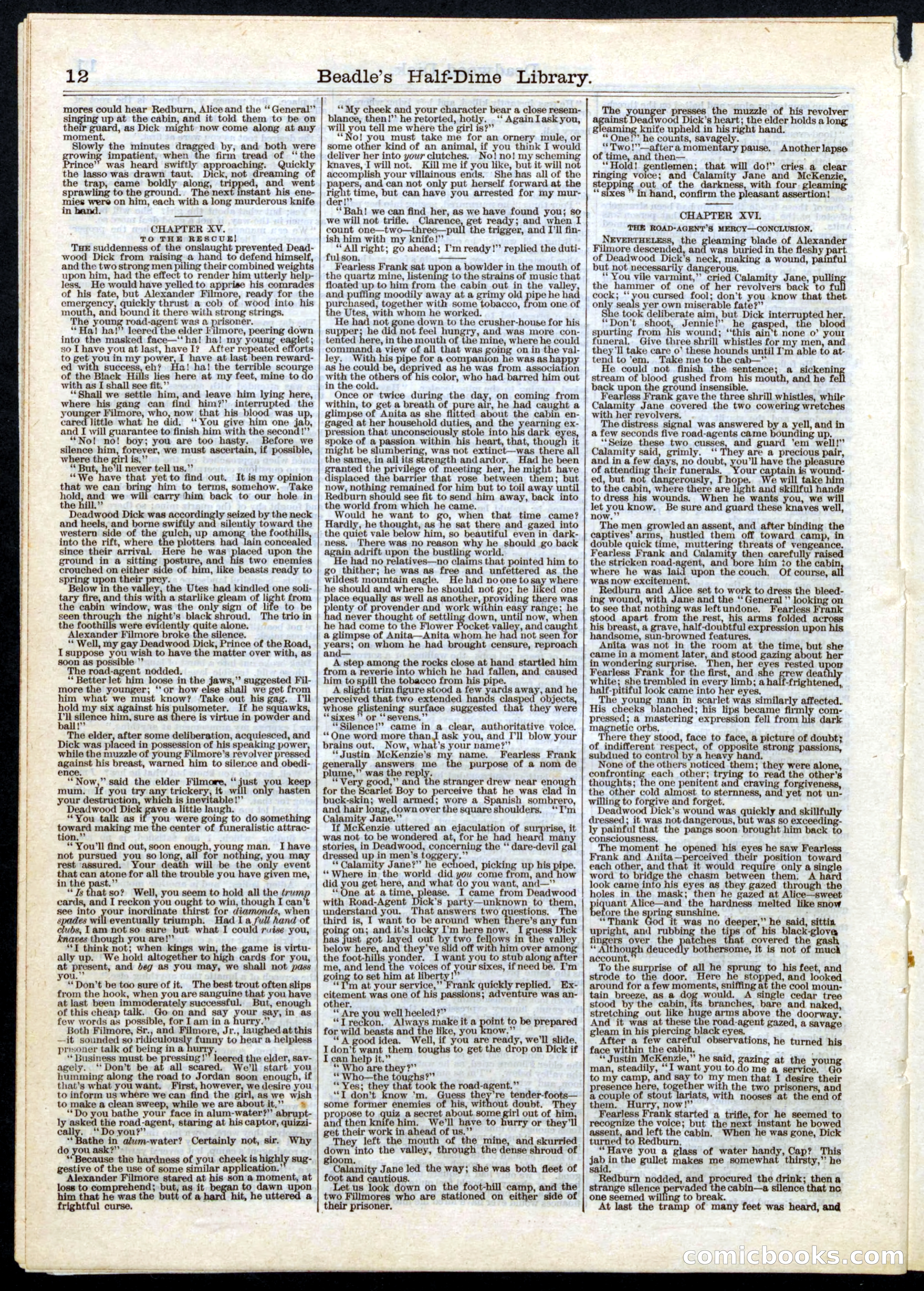 Beadle's Half Dime Library, No. 1 — page 12 of 16