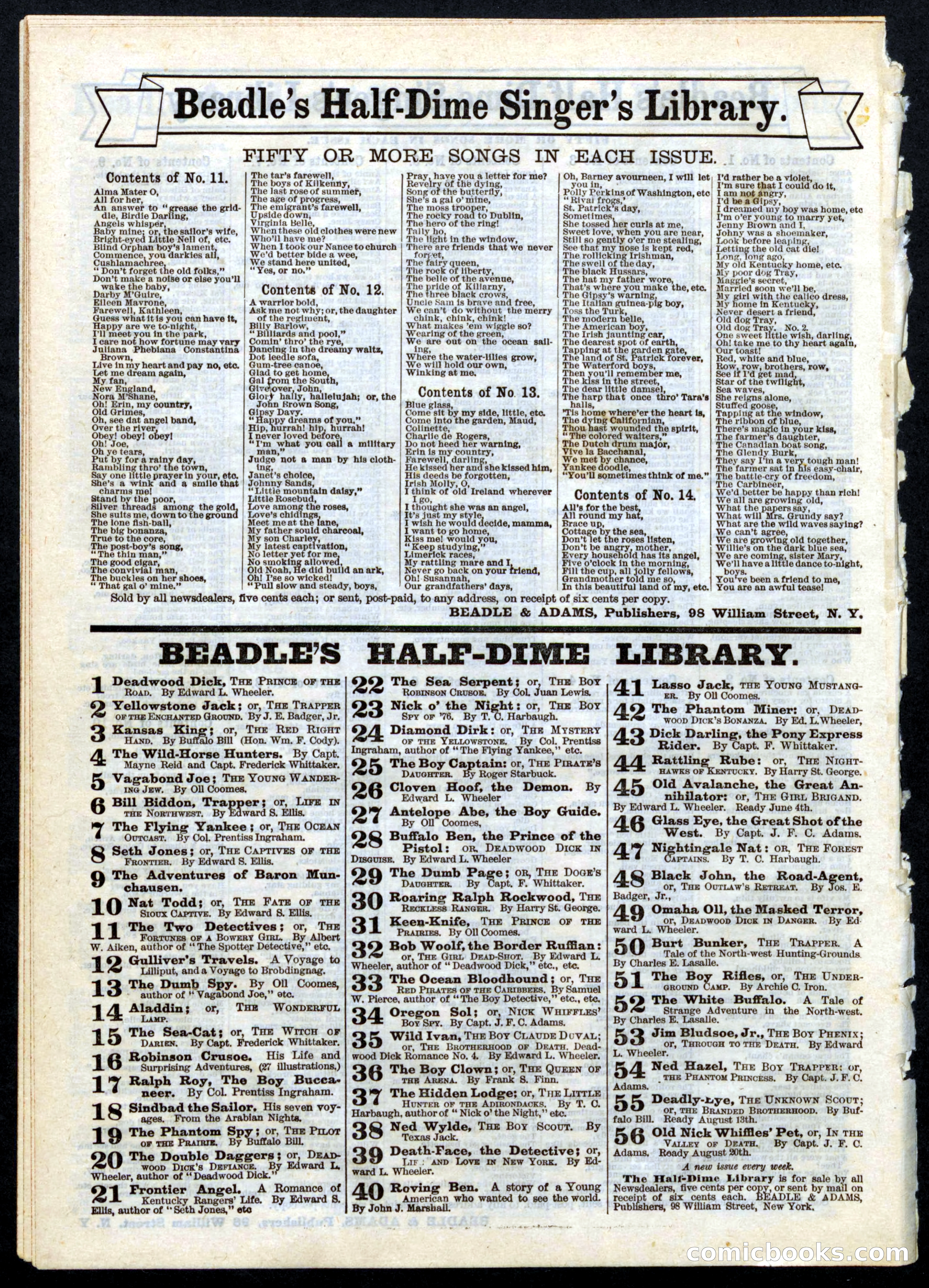 Beadle's Half Dime Library, No. 1 — page 16 of 16