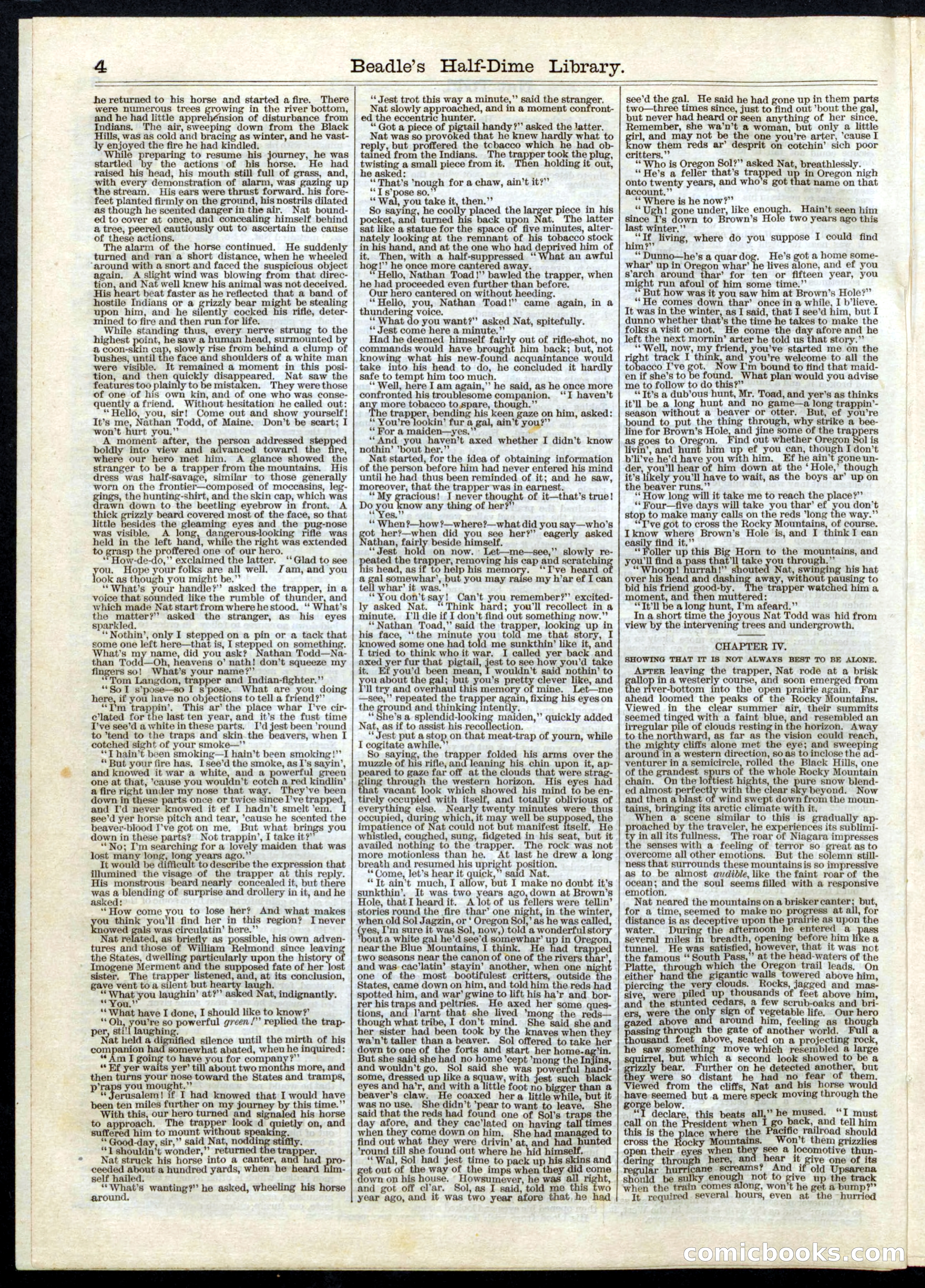 Beadle's Half Dime Library, No. 10 — page 4 of 16