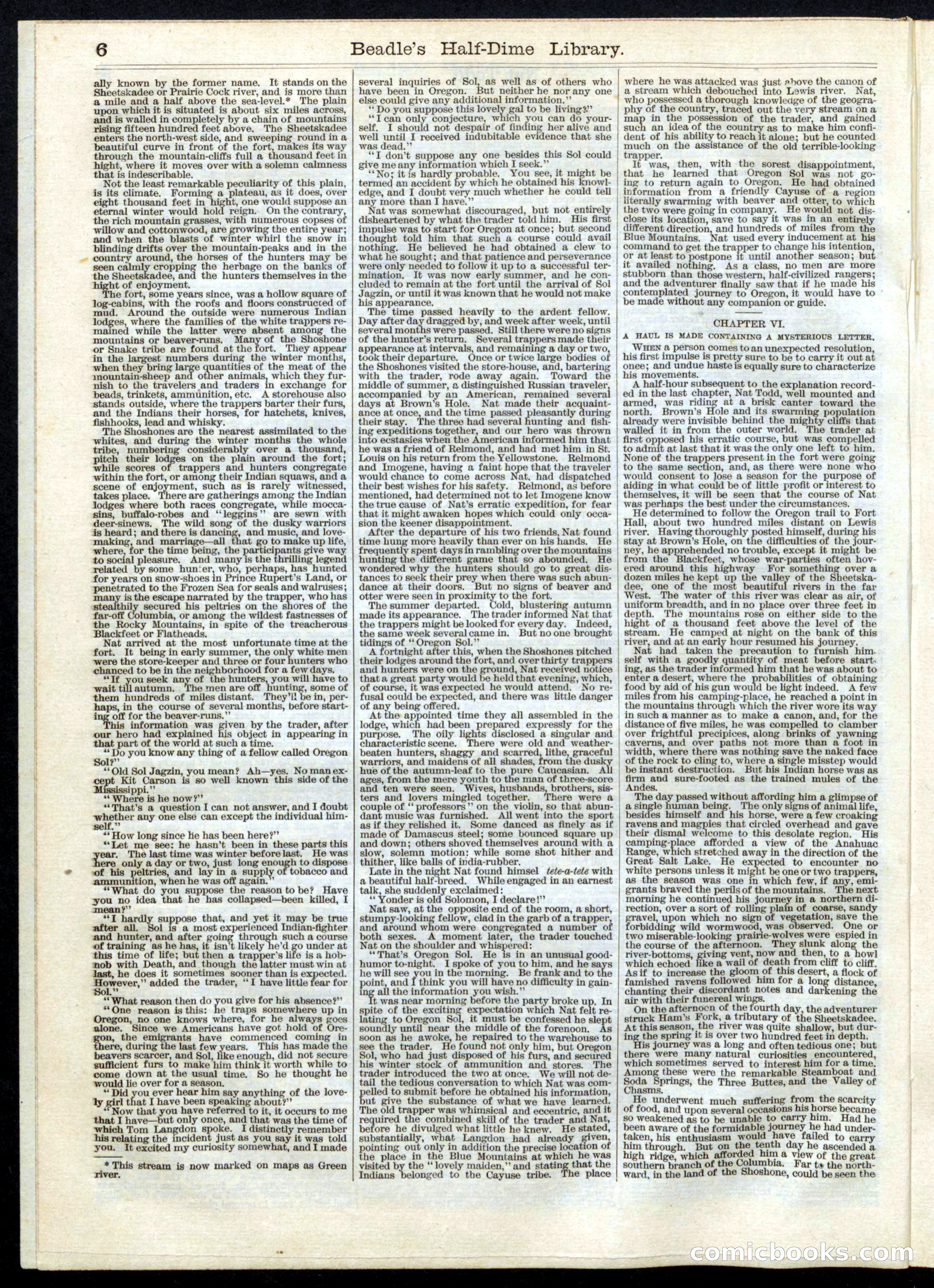 Beadle's Half Dime Library, No. 10 — page 6 of 16