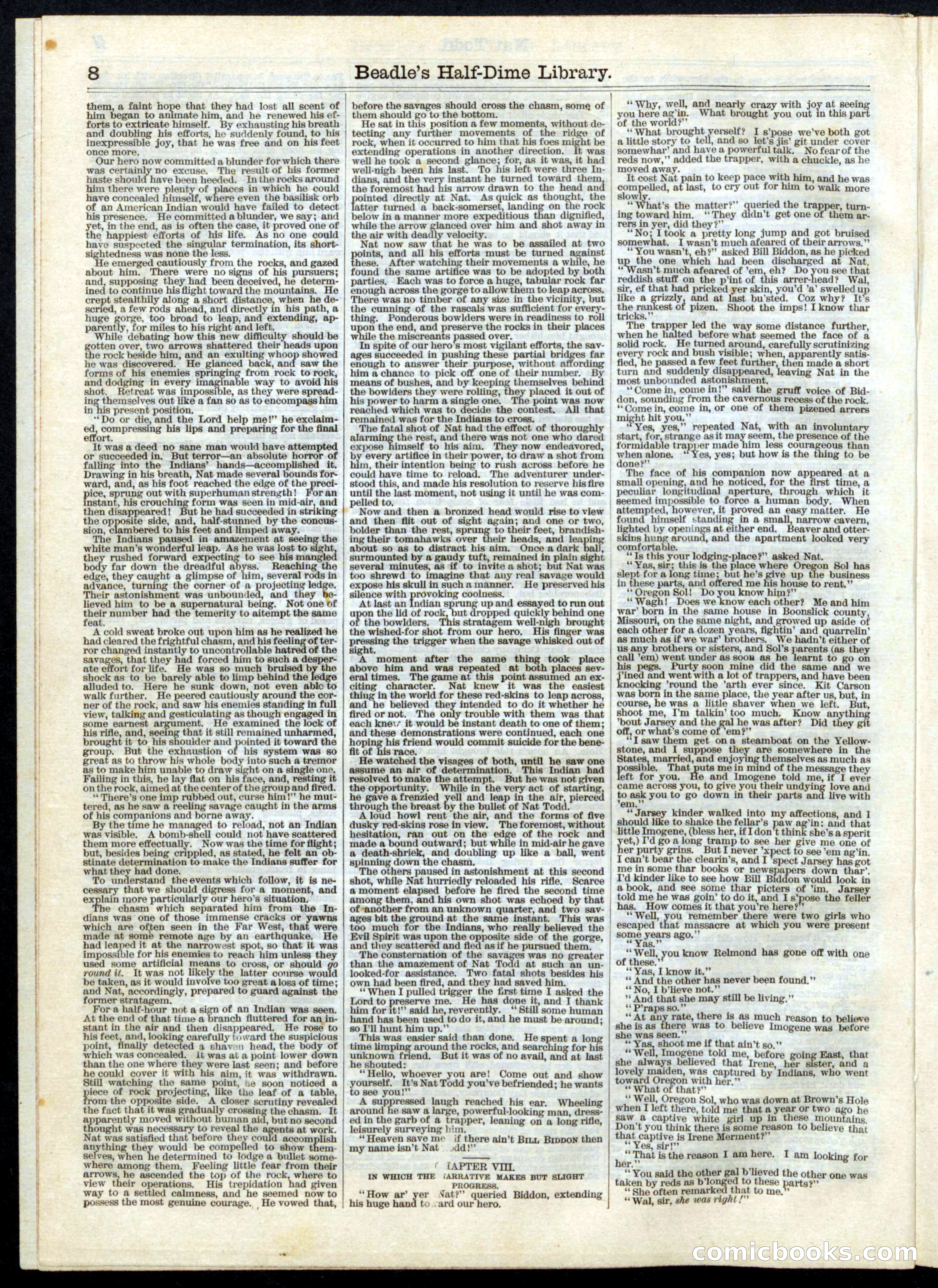 Beadle's Half Dime Library, No. 10 — page 8 of 16