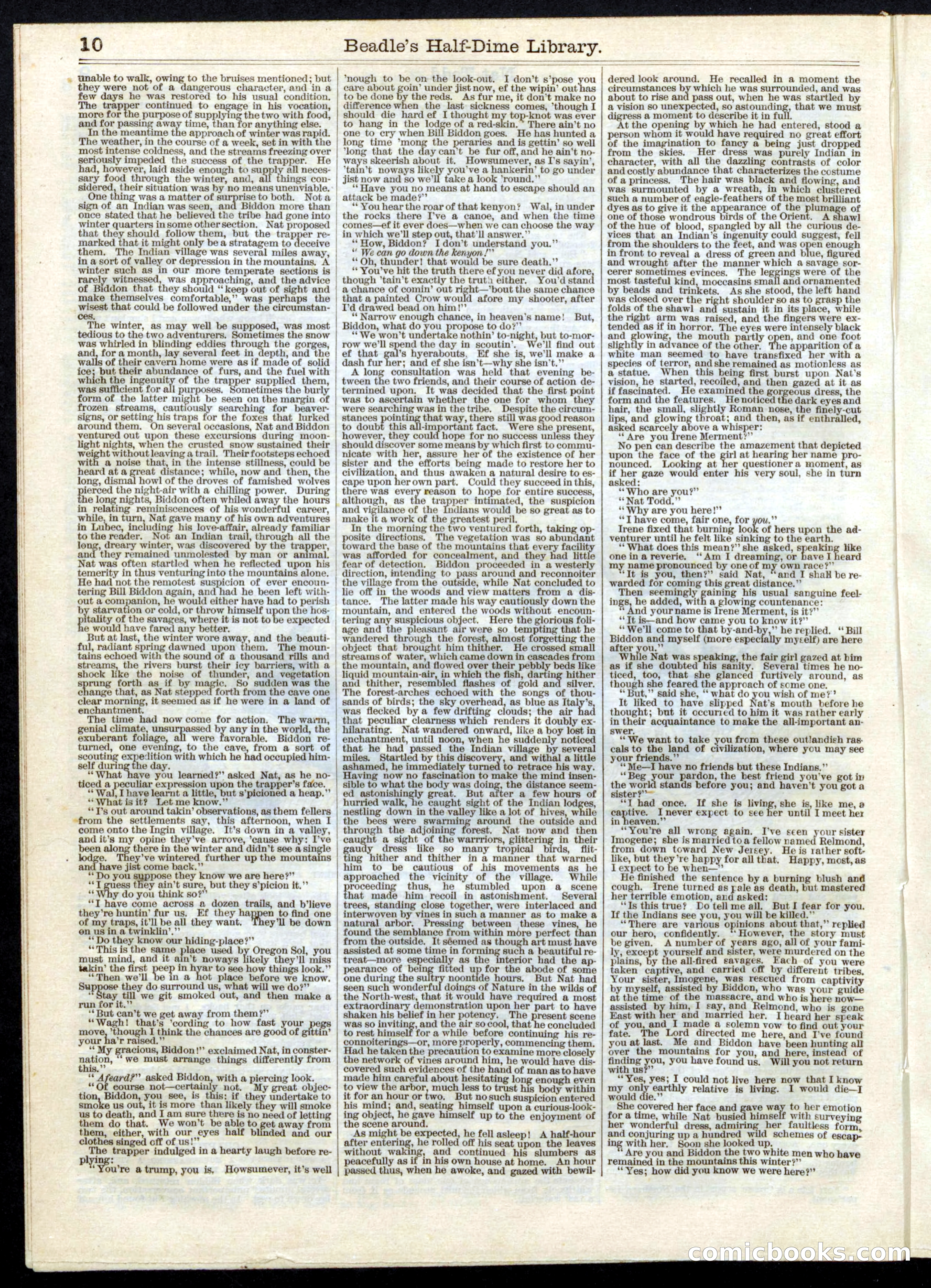 Beadle's Half Dime Library, No. 10 — page 10 of 16