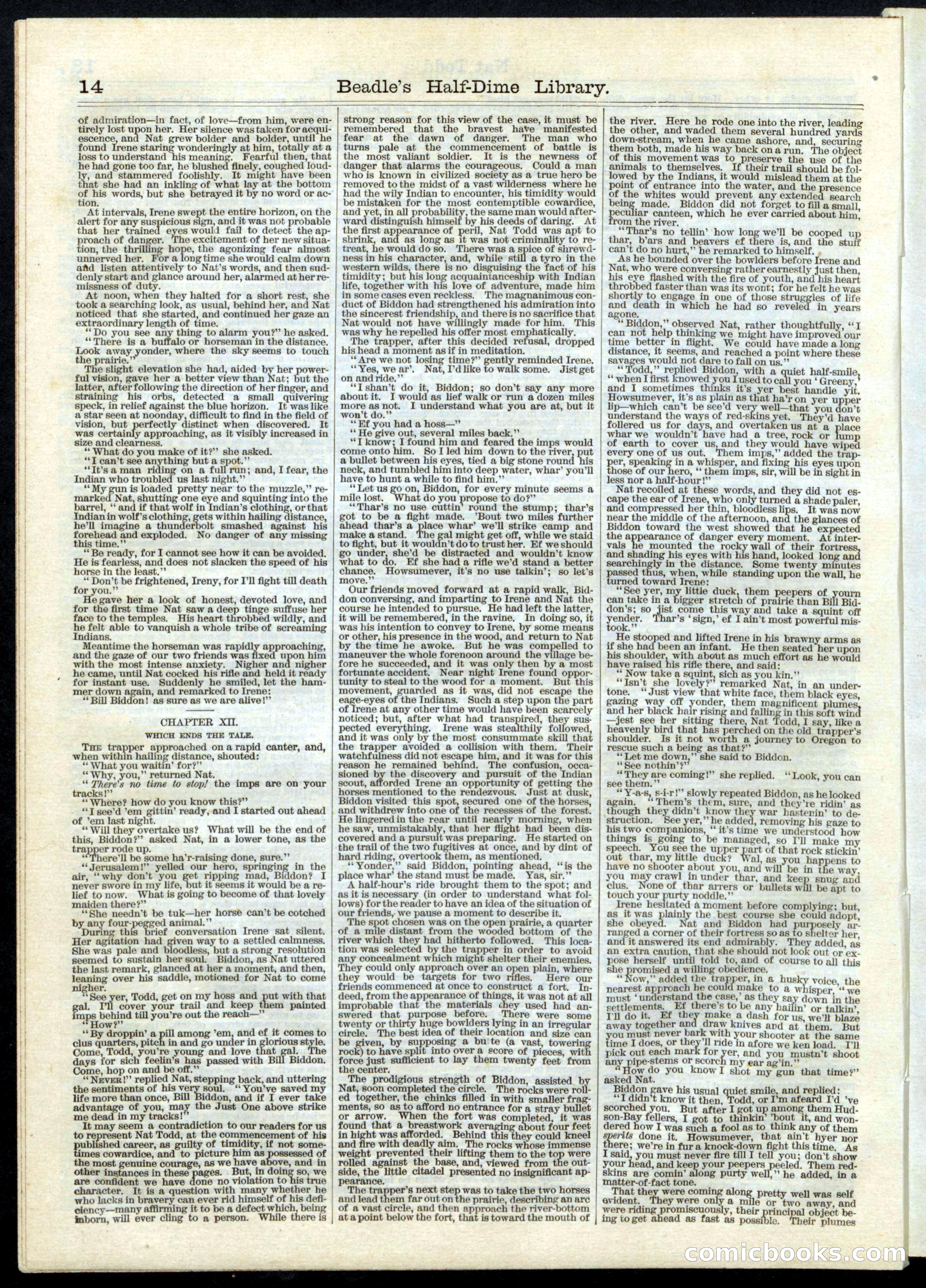 Beadle's Half Dime Library, No. 10 — page 14 of 16