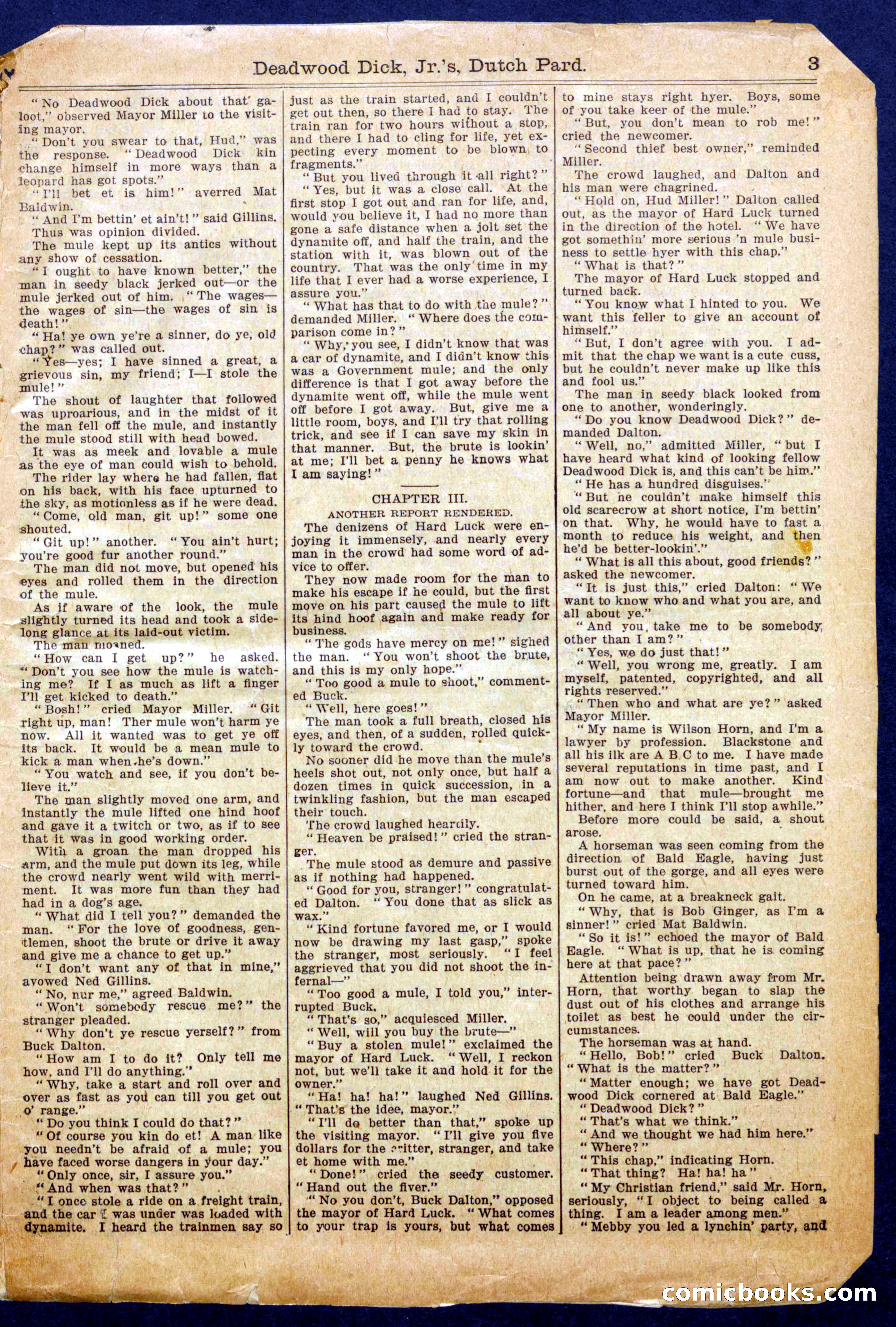 Beadle's Half Dime Library No. 1011 — page 3 of 16