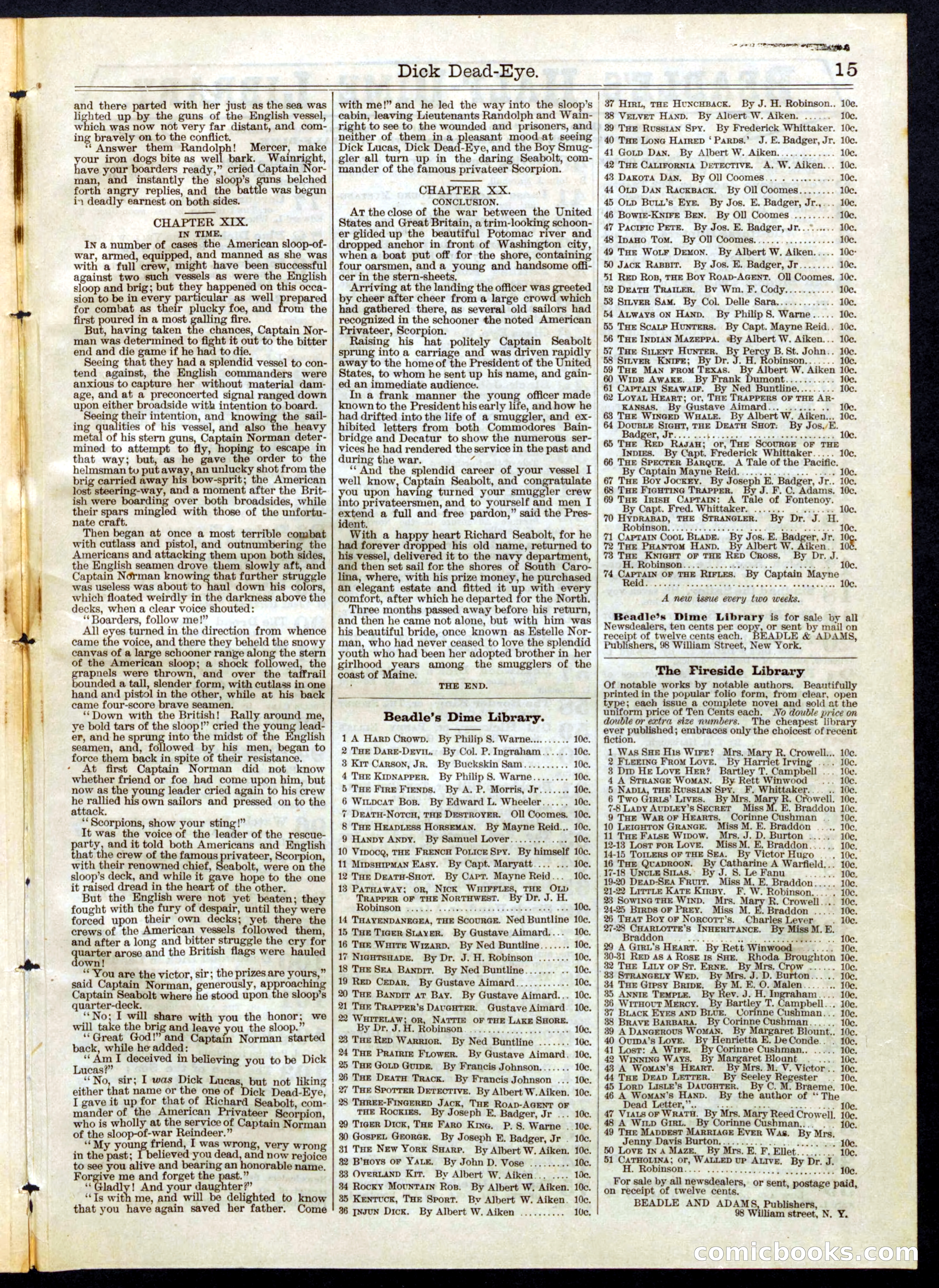 Beadle's Half Dime Library No. 102 — page 15 of 16