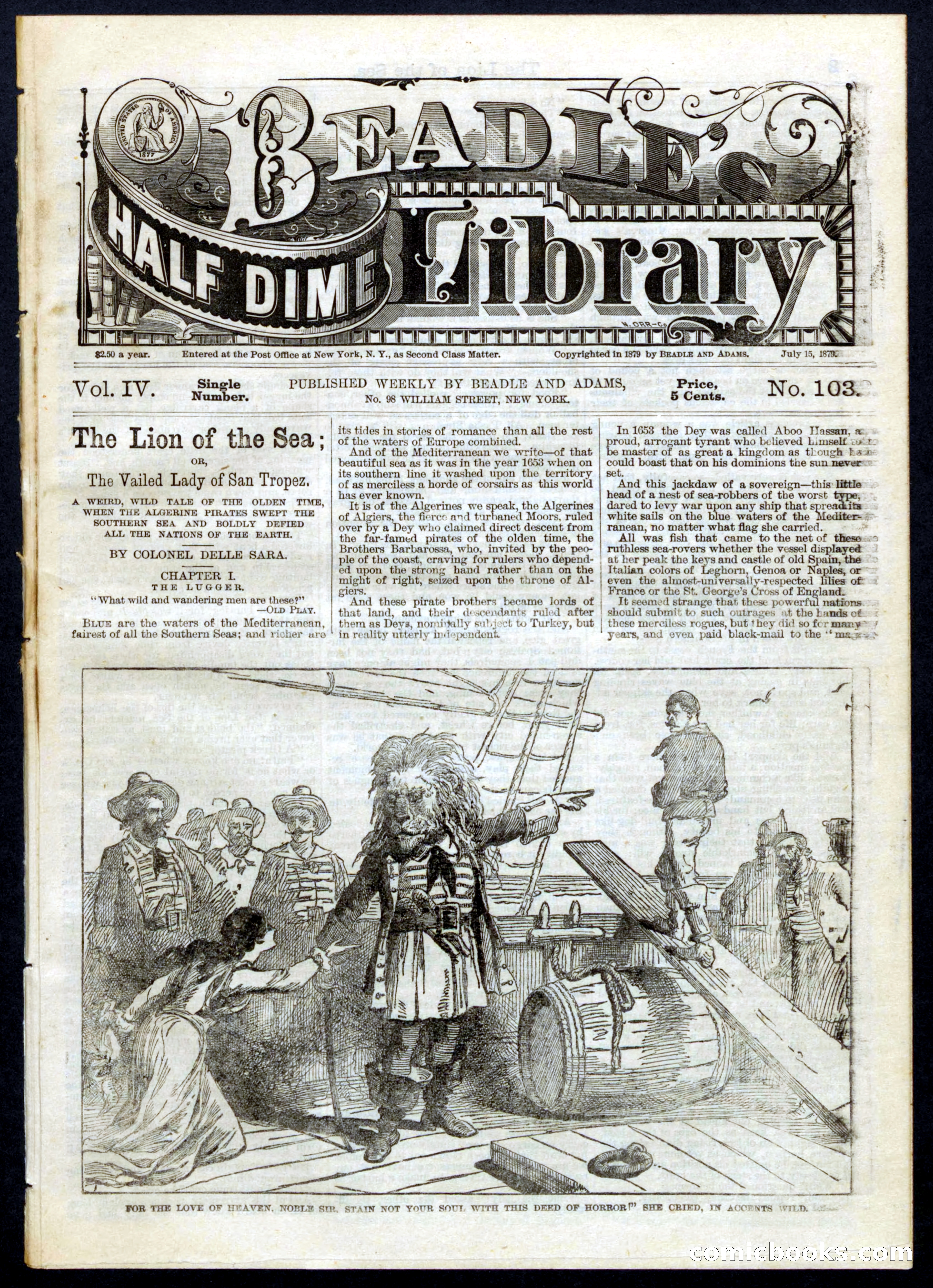 Beadle's Half Dime Library, No. 103 — page 1 of 20