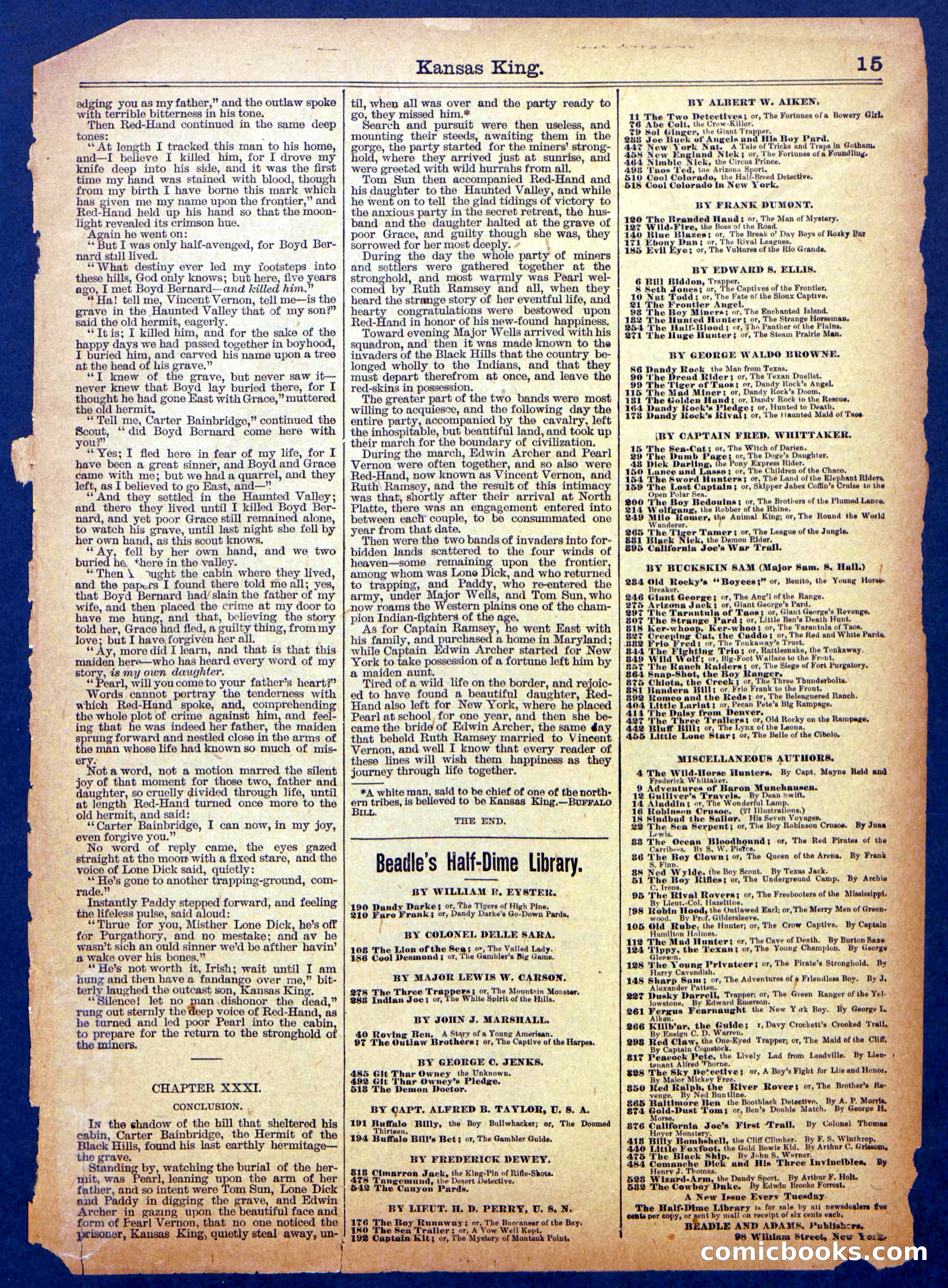 Beadle's Half Dime Library No. 1038 — page 15 of 16