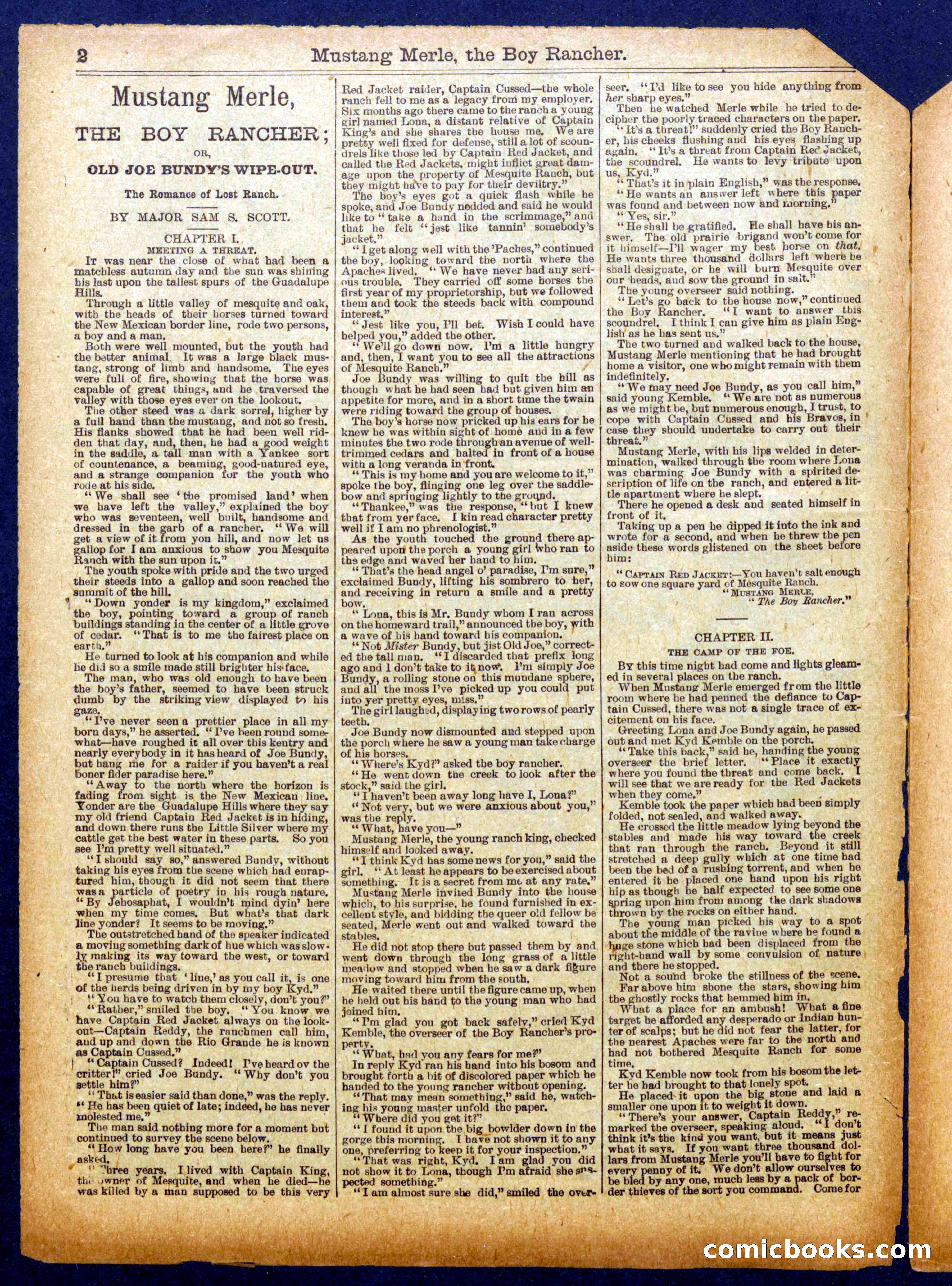 Beadle's Half Dime Library No. 1039 — page 2 of 16