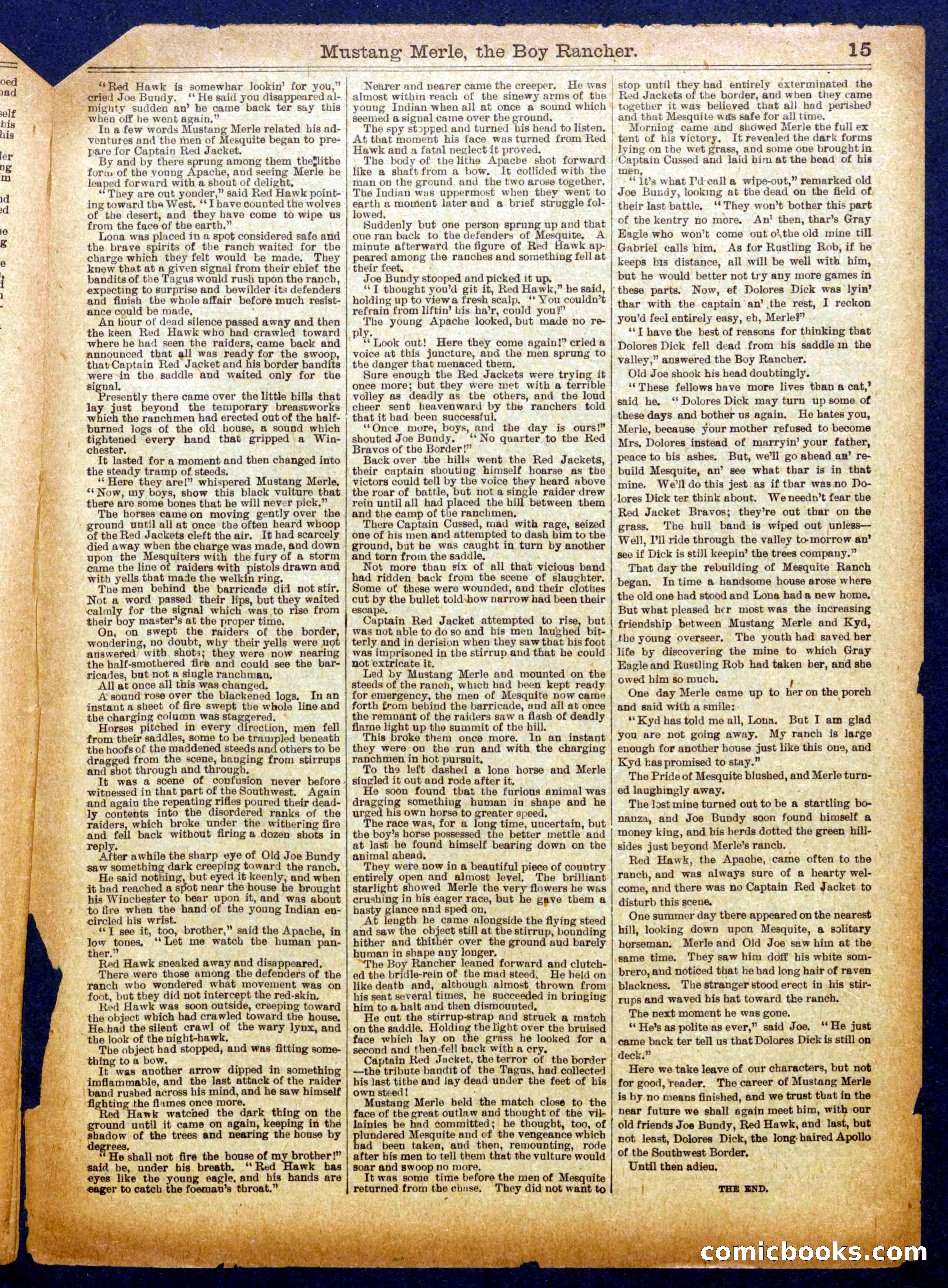 Beadle's Half Dime Library No. 1039 — page 15 of 16