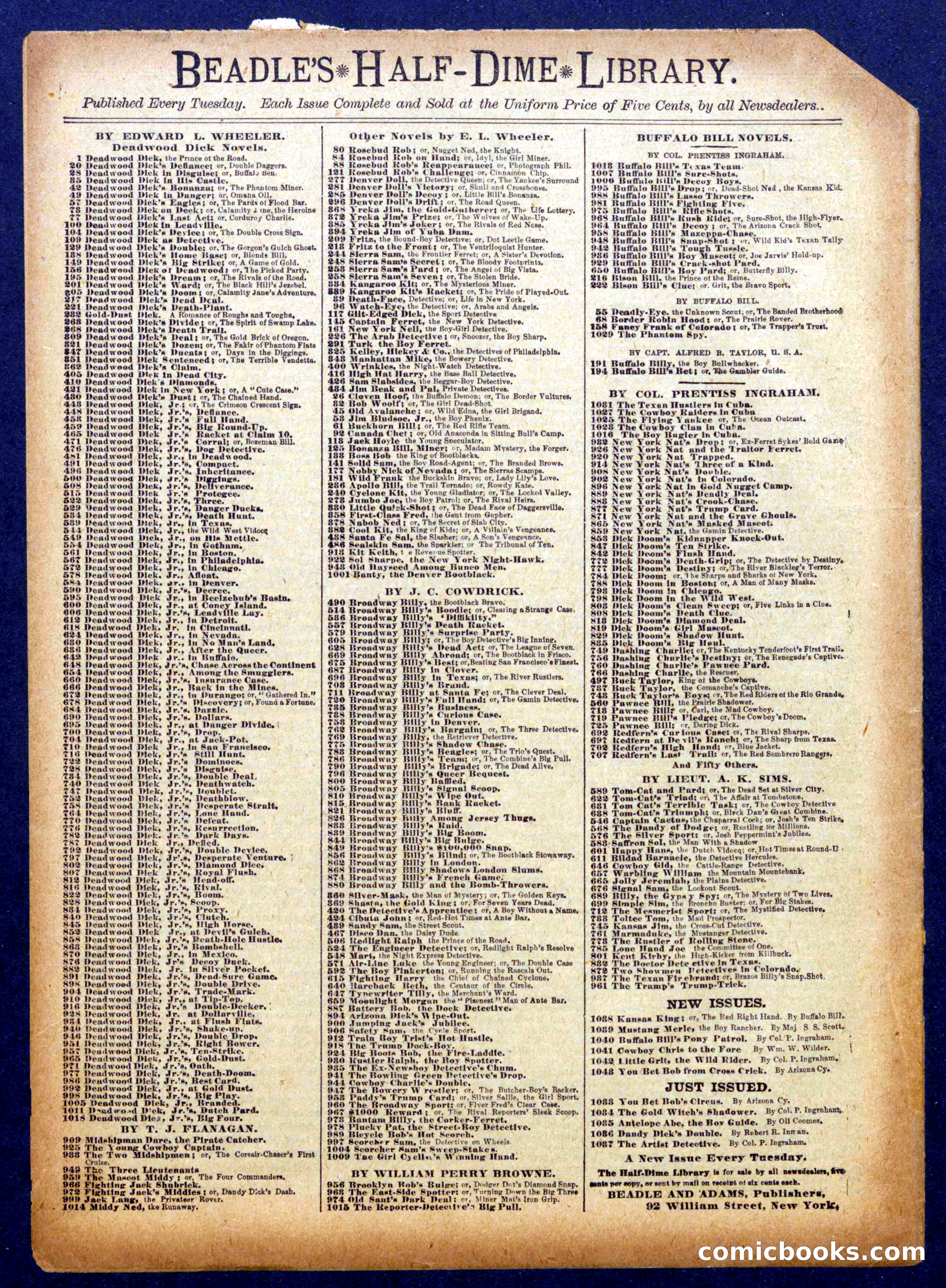 Beadle's Half Dime Library No. 1039 — page 16 of 16