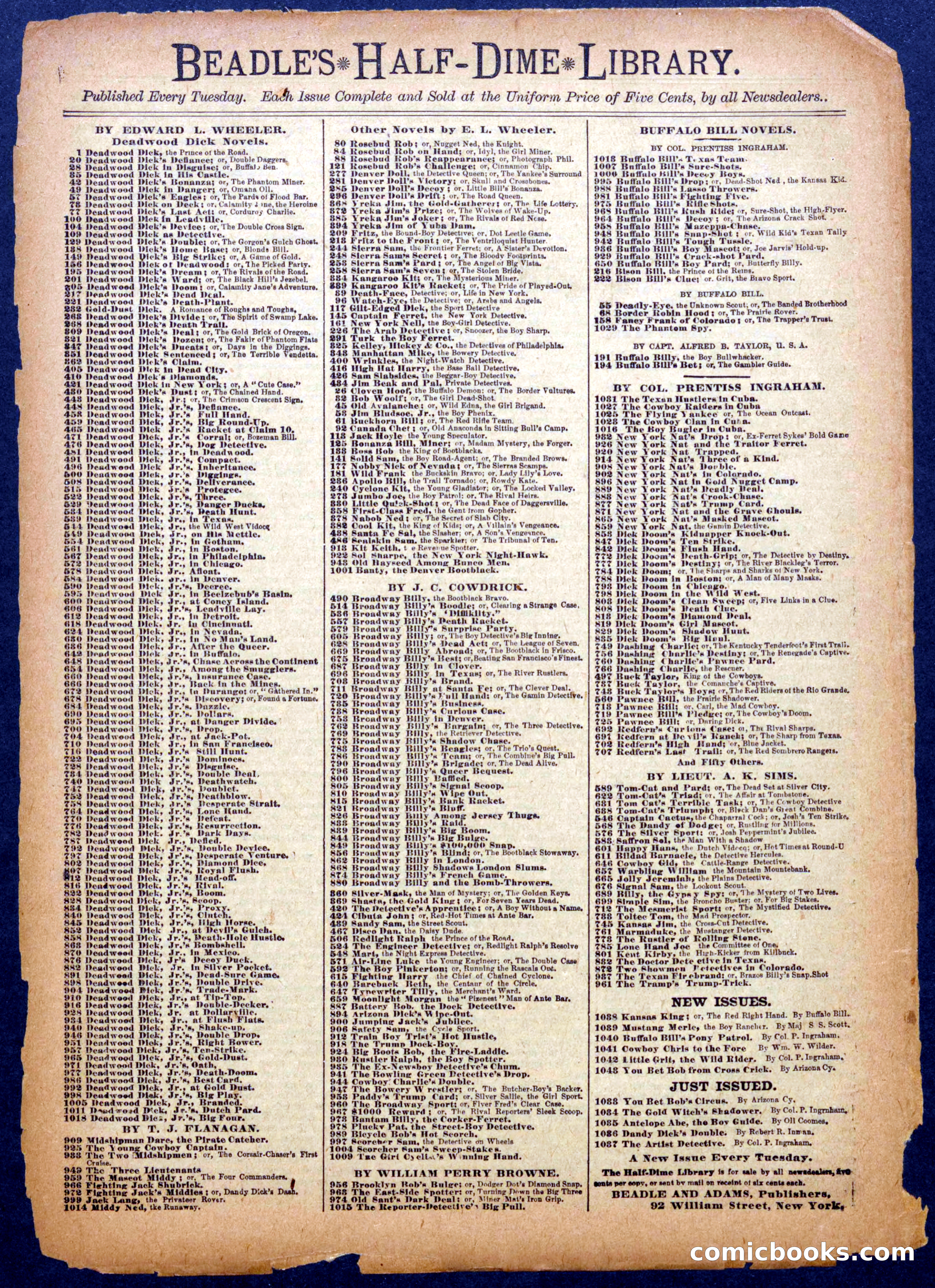 Beadle's Half Dime Library No. 1041 — page 16 of 16