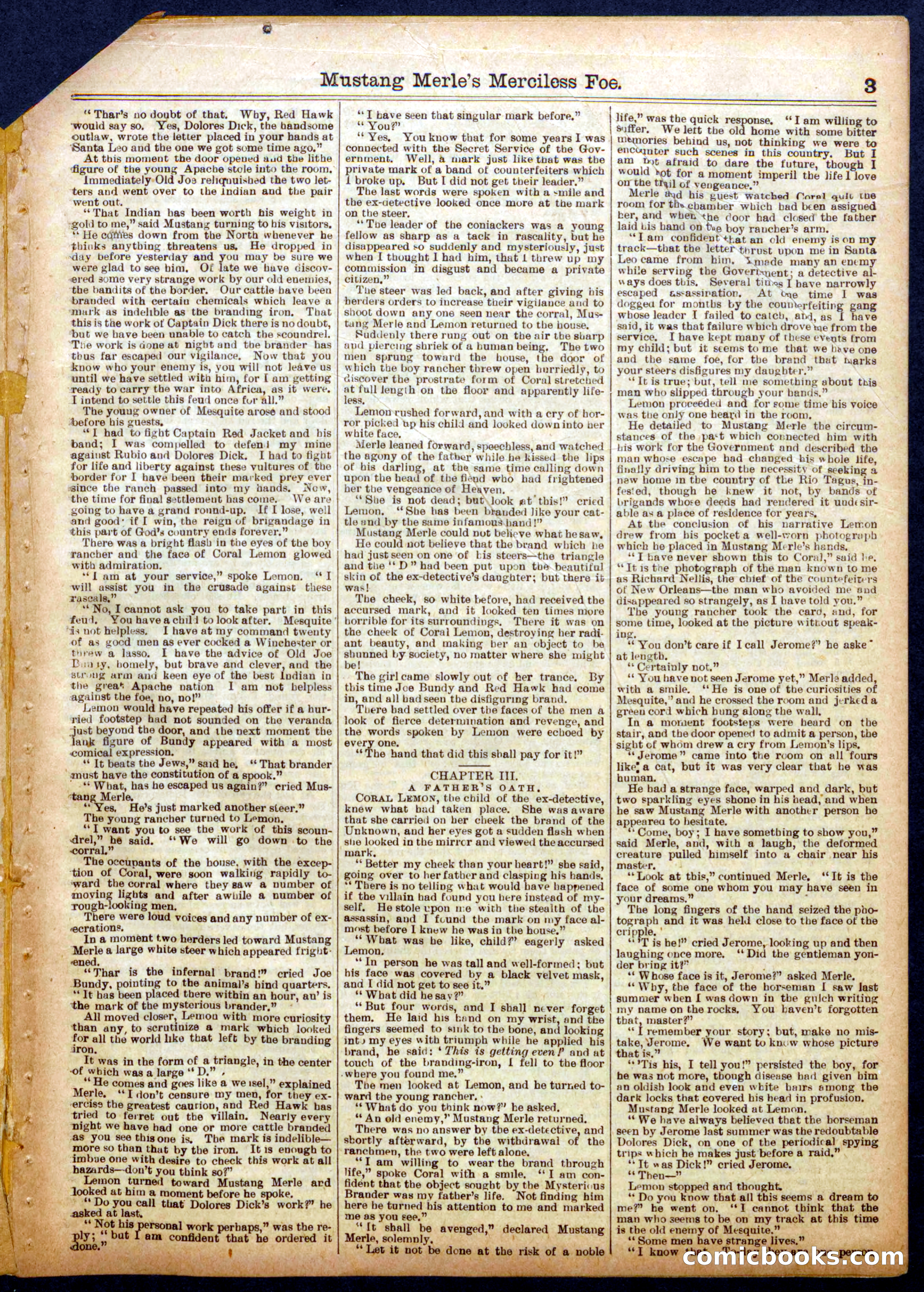 Beadle's Half Dime Library No. 1054 — page 3 of 16