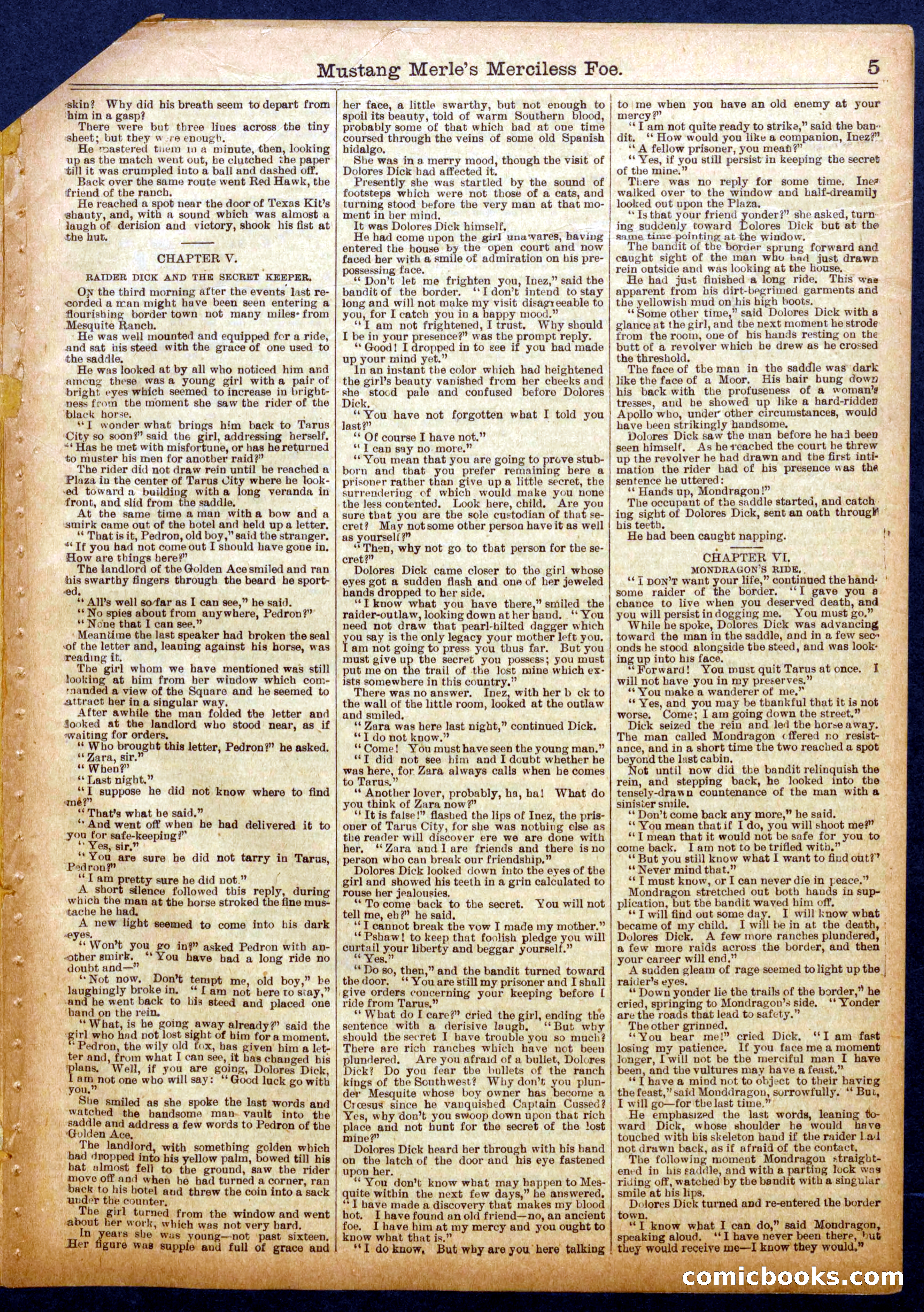 Beadle's Half Dime Library No. 1054 — page 5 of 16