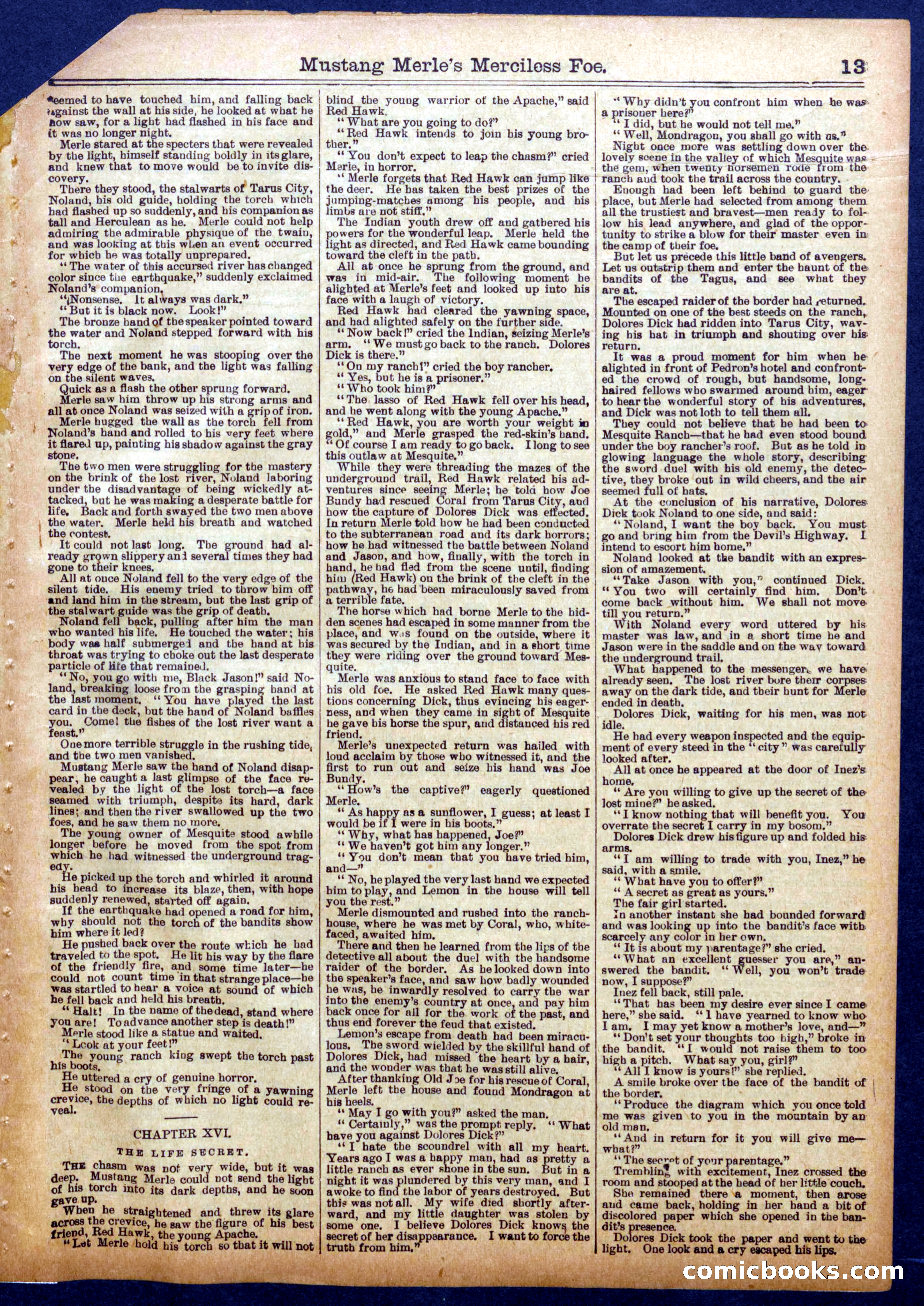 Beadle's Half Dime Library No. 1054 — page 13 of 16