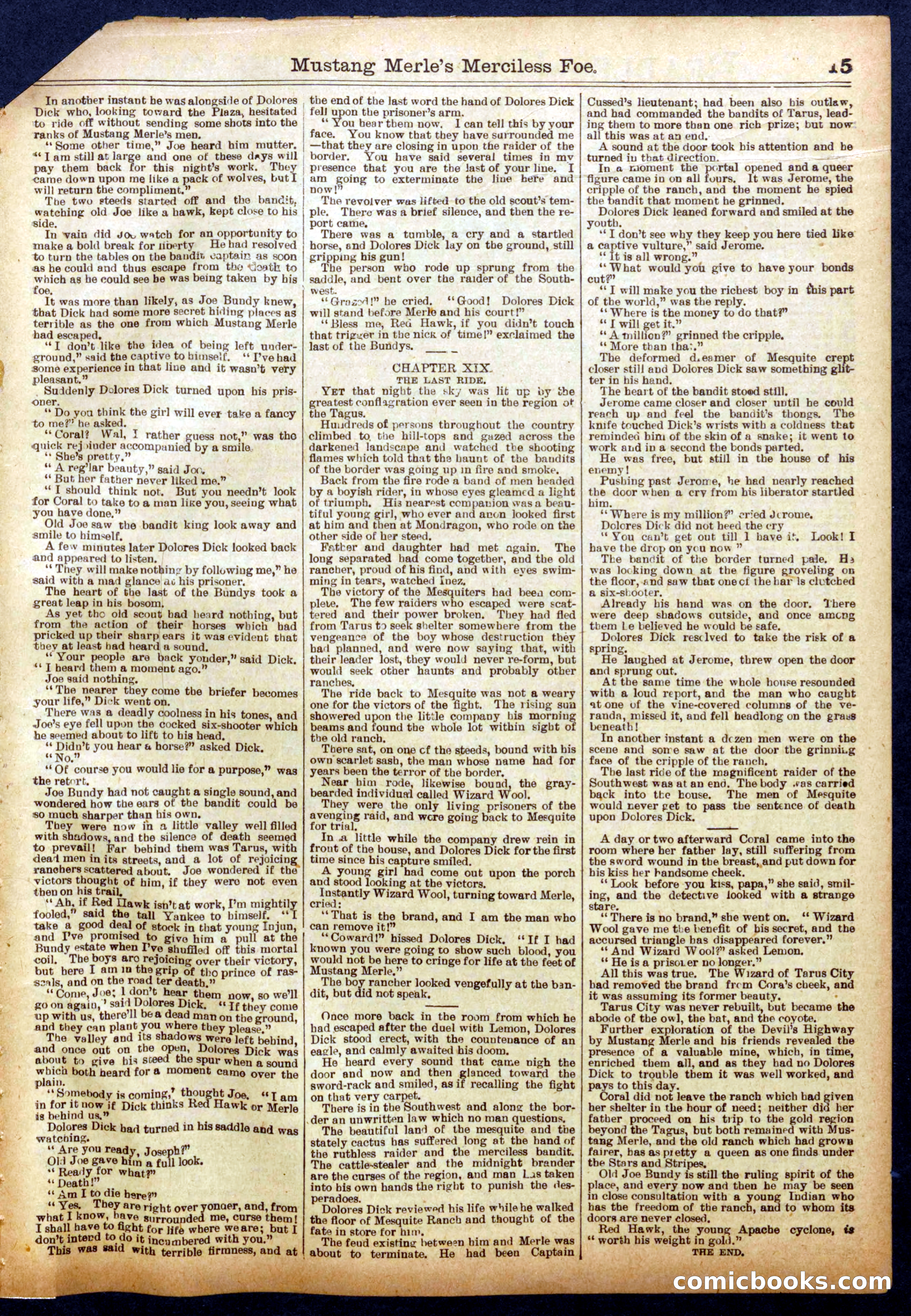 Beadle's Half Dime Library No. 1054 — page 15 of 16