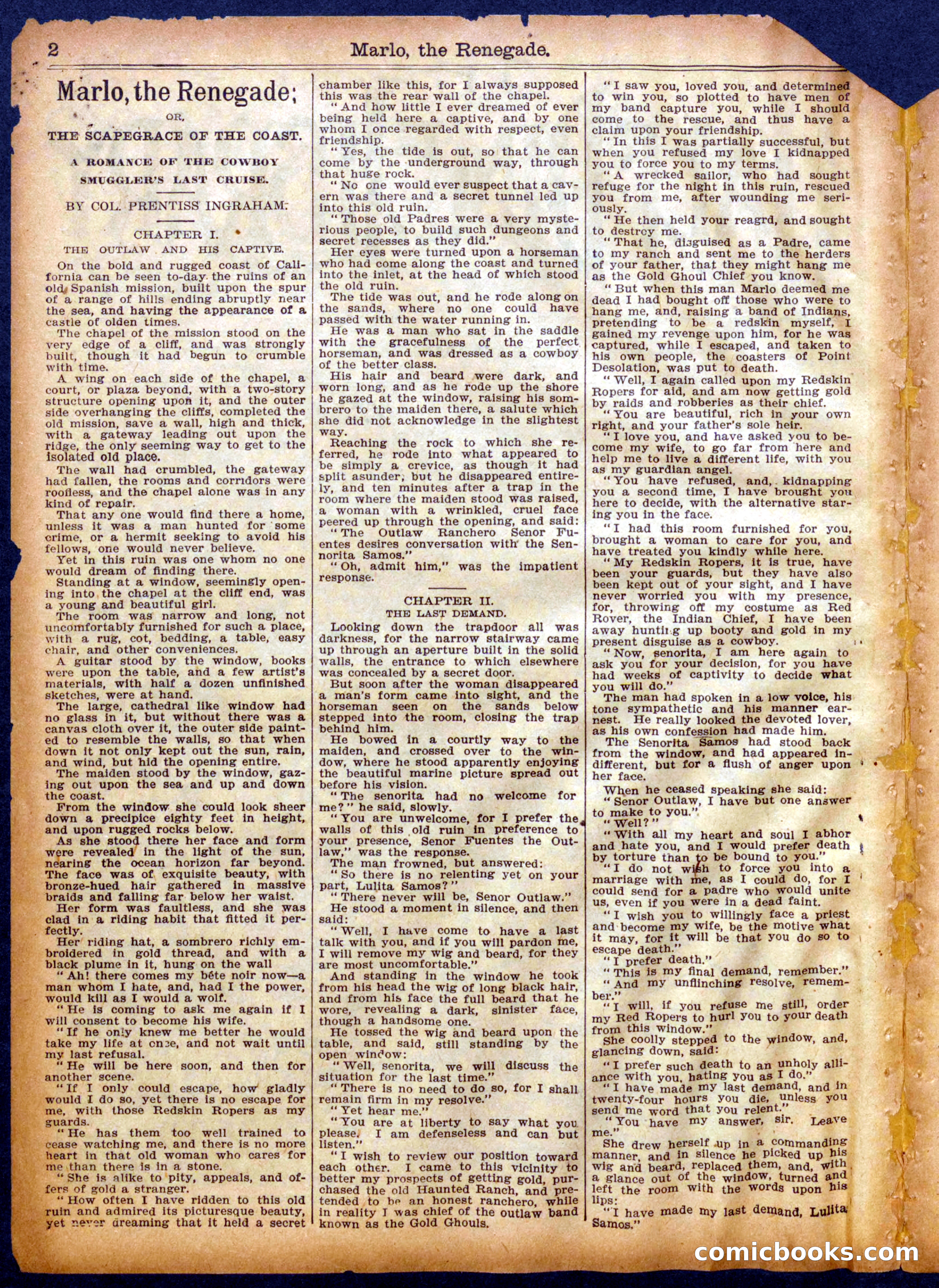 Beadle's Half Dime Library No. 1060: Marlo, the Renegade — page 2 of 16