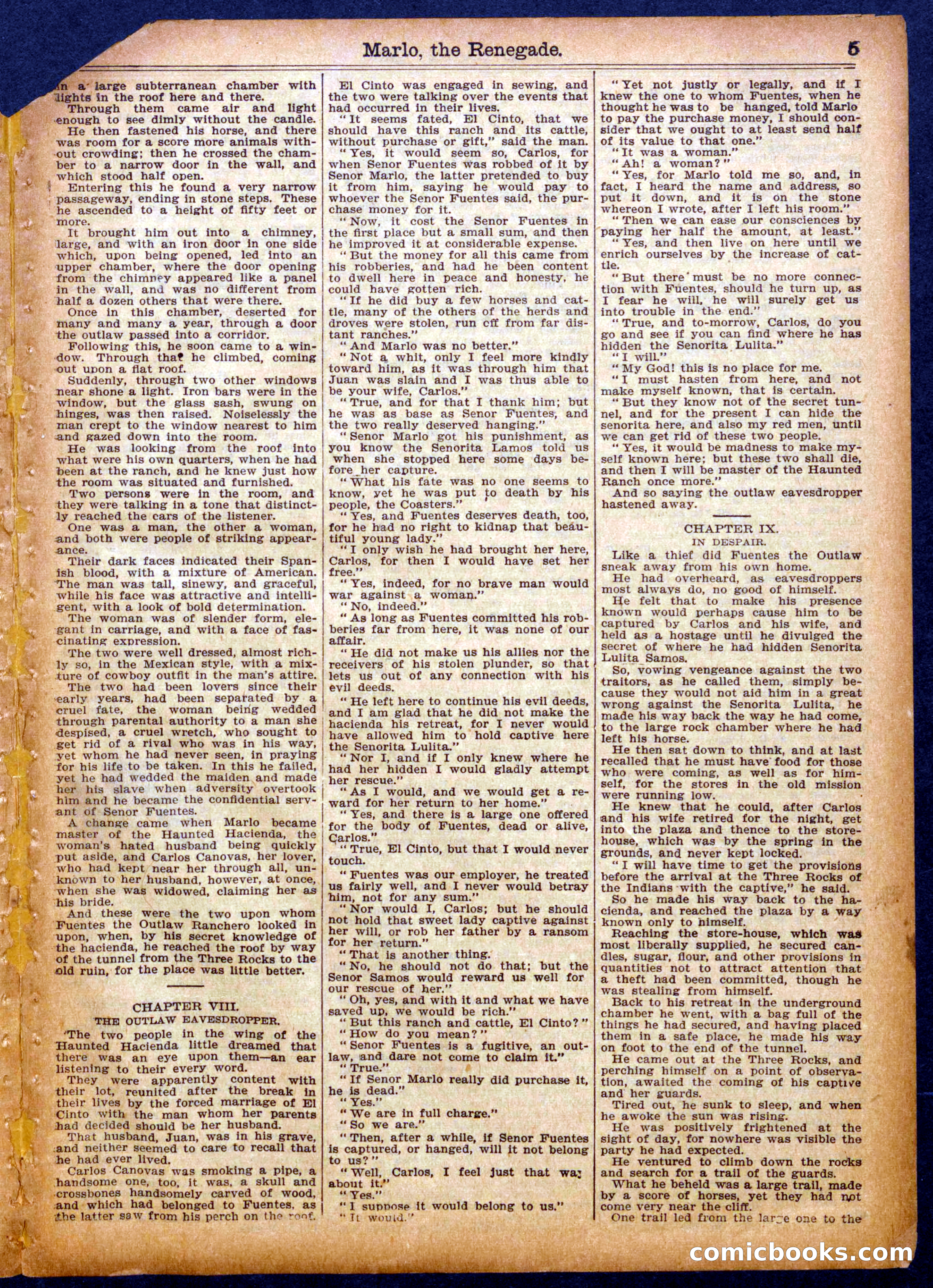 Beadle's Half Dime Library No. 1060: Marlo, the Renegade — page 5 of 16