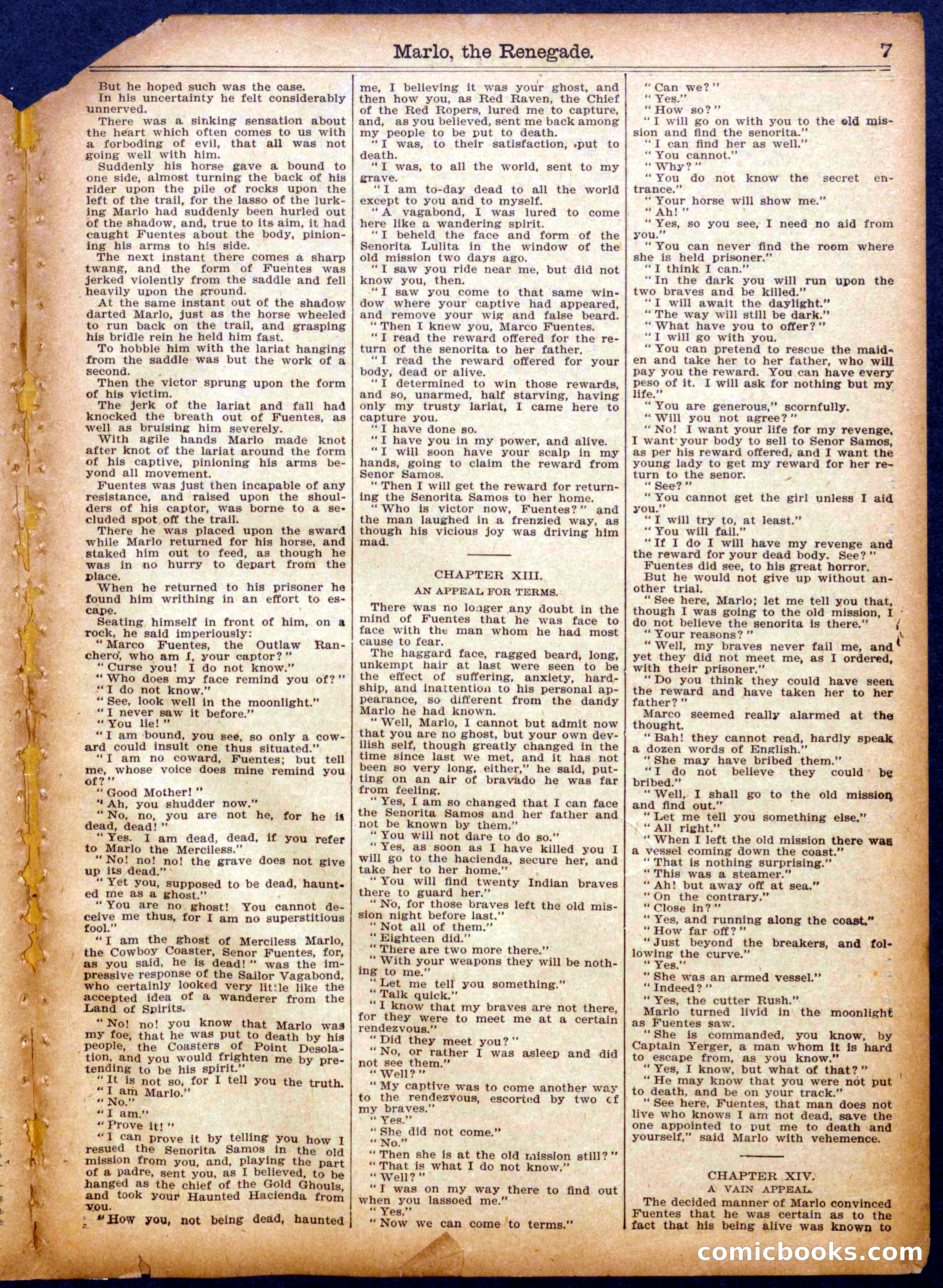 Beadle's Half Dime Library No. 1060: Marlo, the Renegade — page 7 of 16