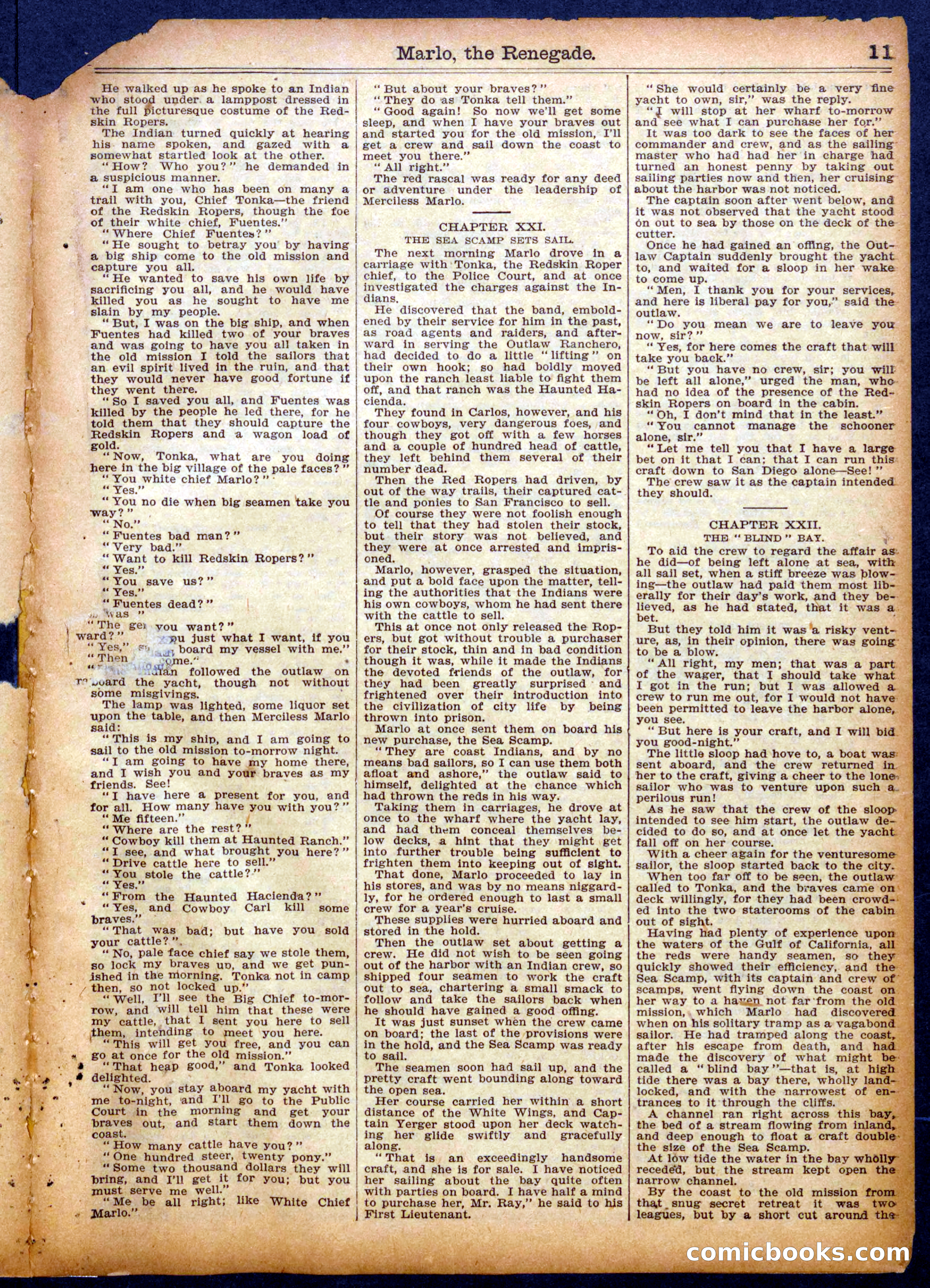Beadle's Half Dime Library No. 1060: Marlo, the Renegade — page 11 of 16