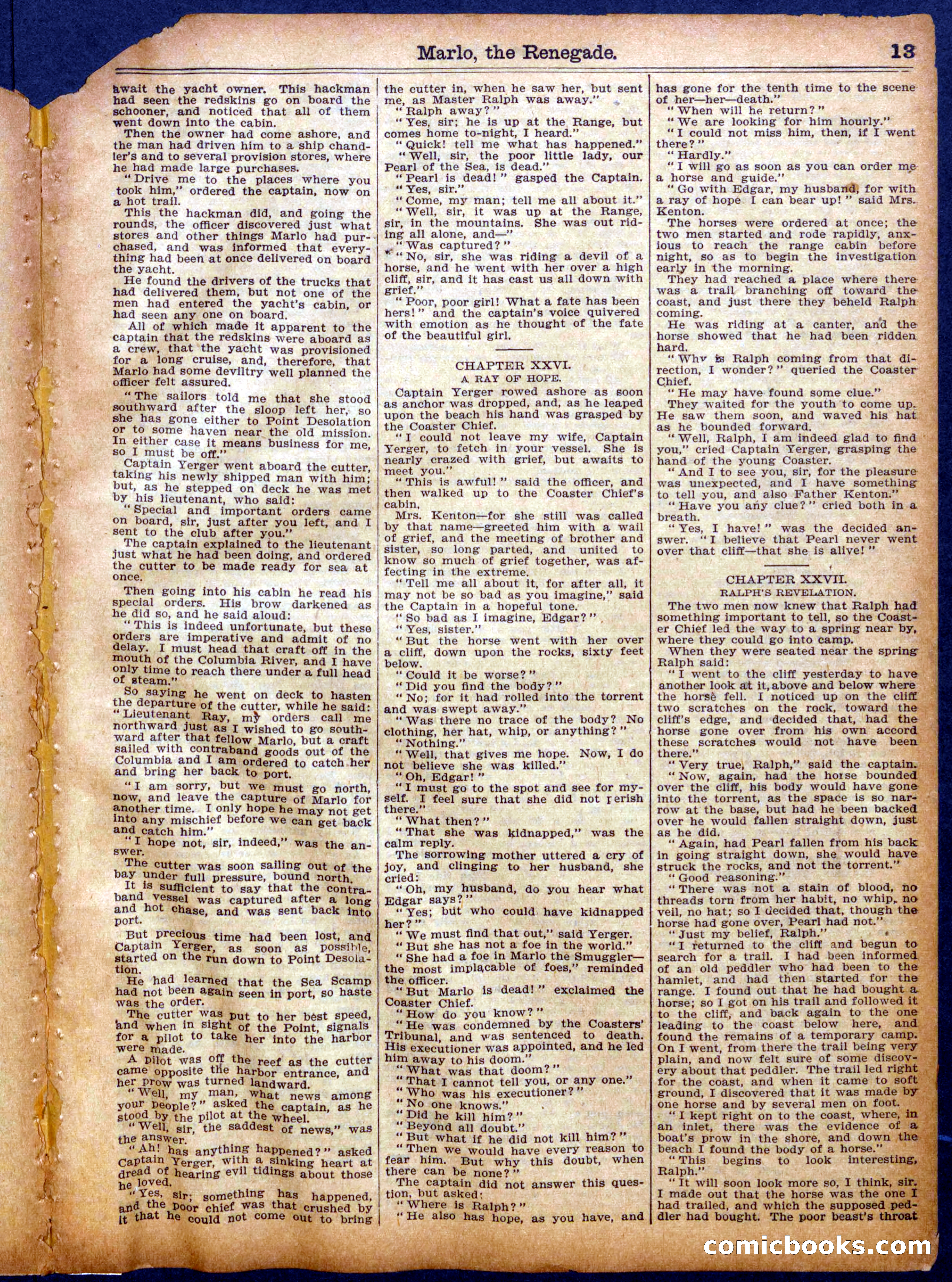 Beadle's Half Dime Library No. 1060: Marlo, the Renegade — page 13 of 16